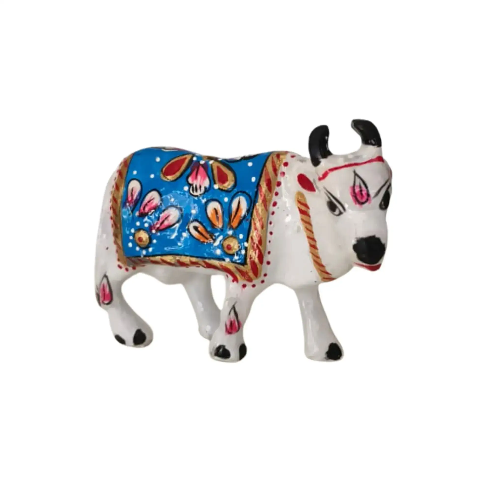 Hand-Painted Metal Cow Statue - Image 3