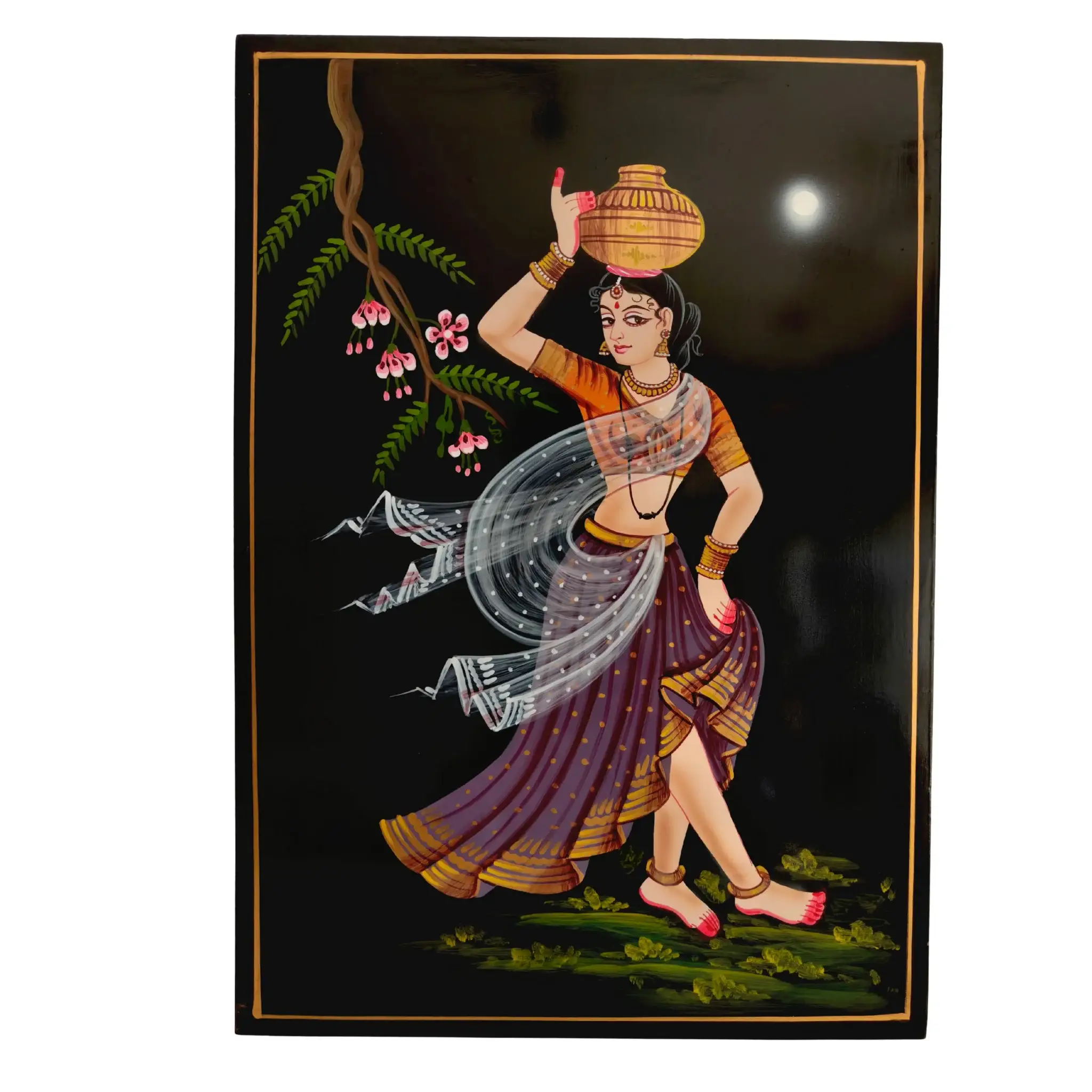 The Village Lady with Water Pot - Nirmal Painting - Image 5