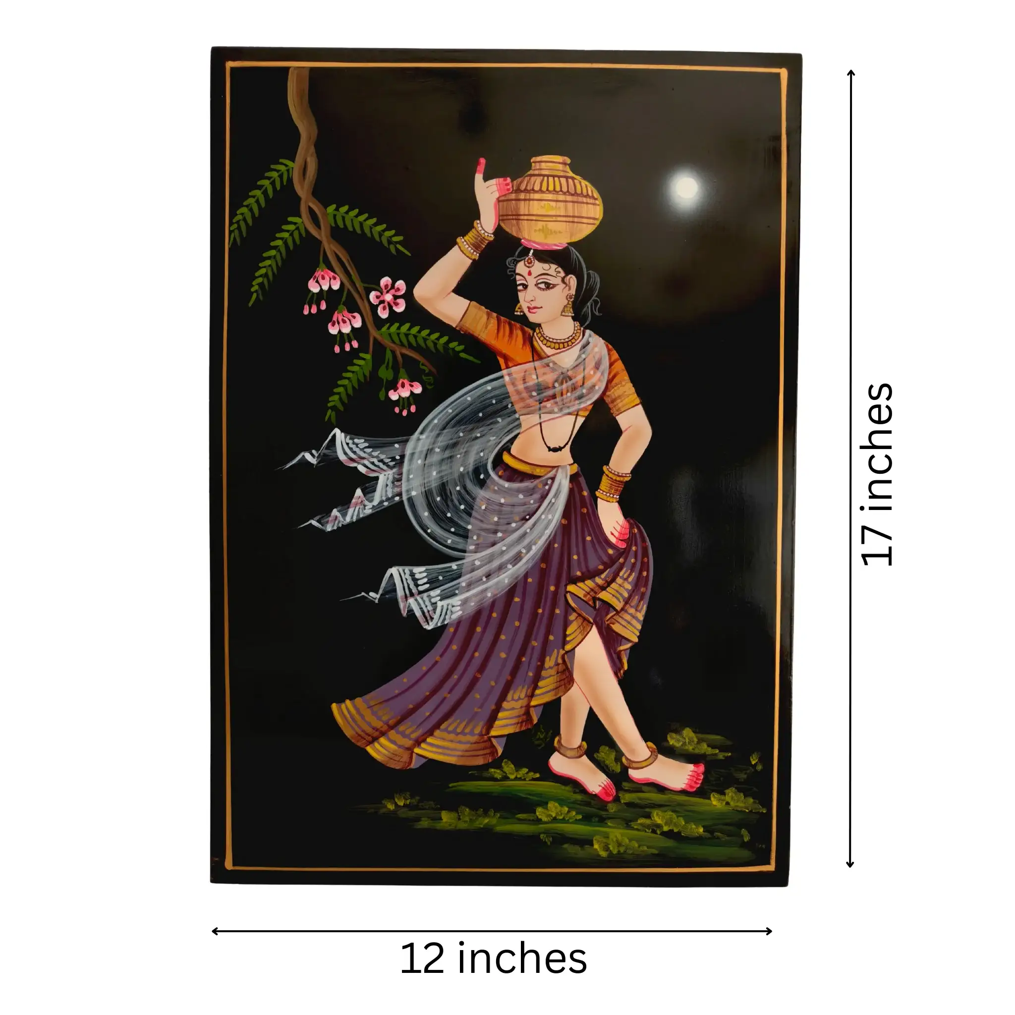 The Village Lady with Water Pot - Nirmal Painting - Image 6