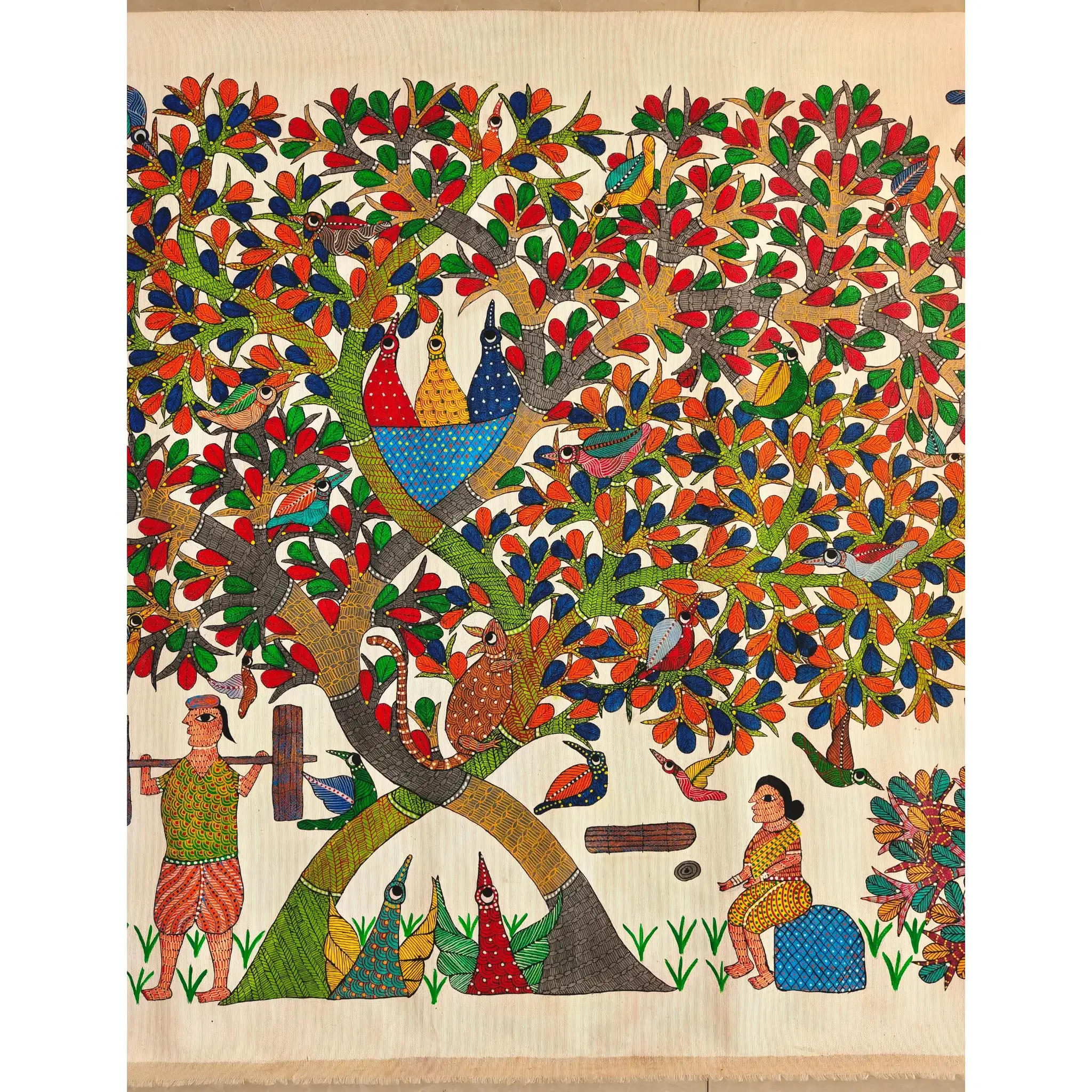Nature’s Shelter - A Village Story Gond Painting - Image 3