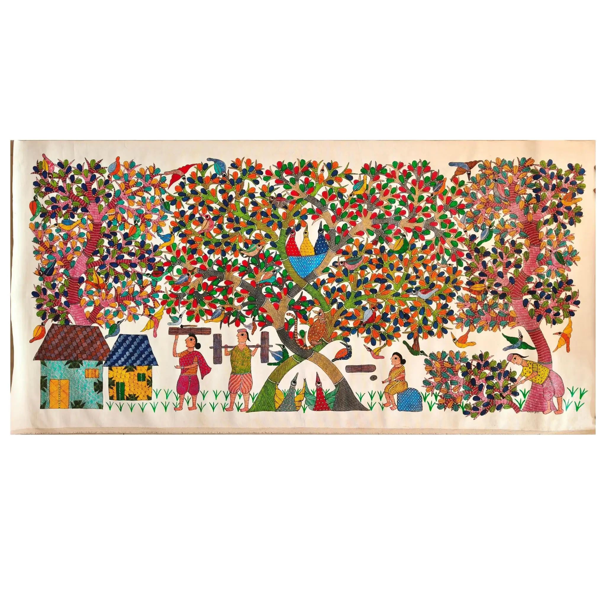 Nature’s Shelter - A Village Story Gond Painting - Image 5