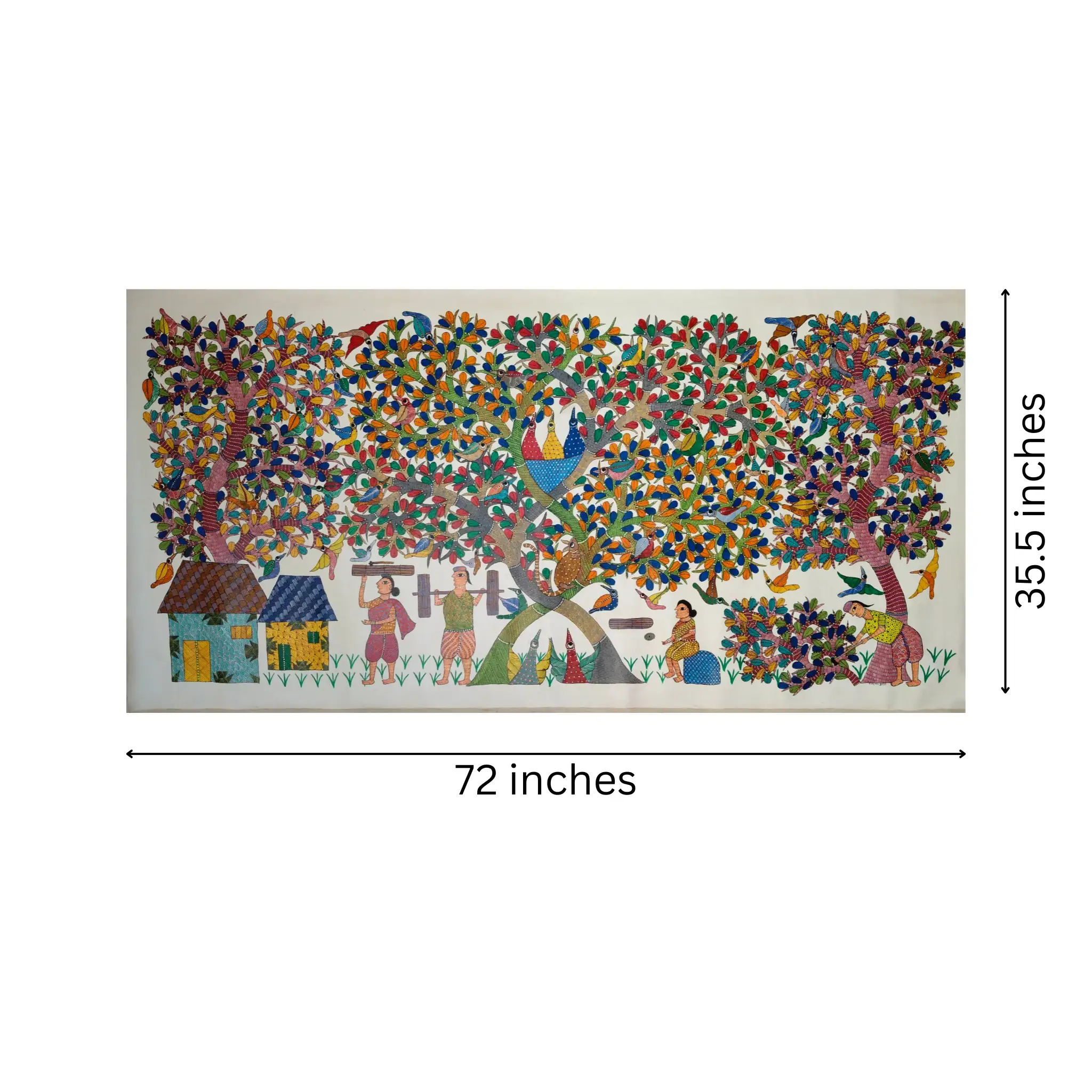 Nature’s Shelter - A Village Story Gond Painting - Image 6