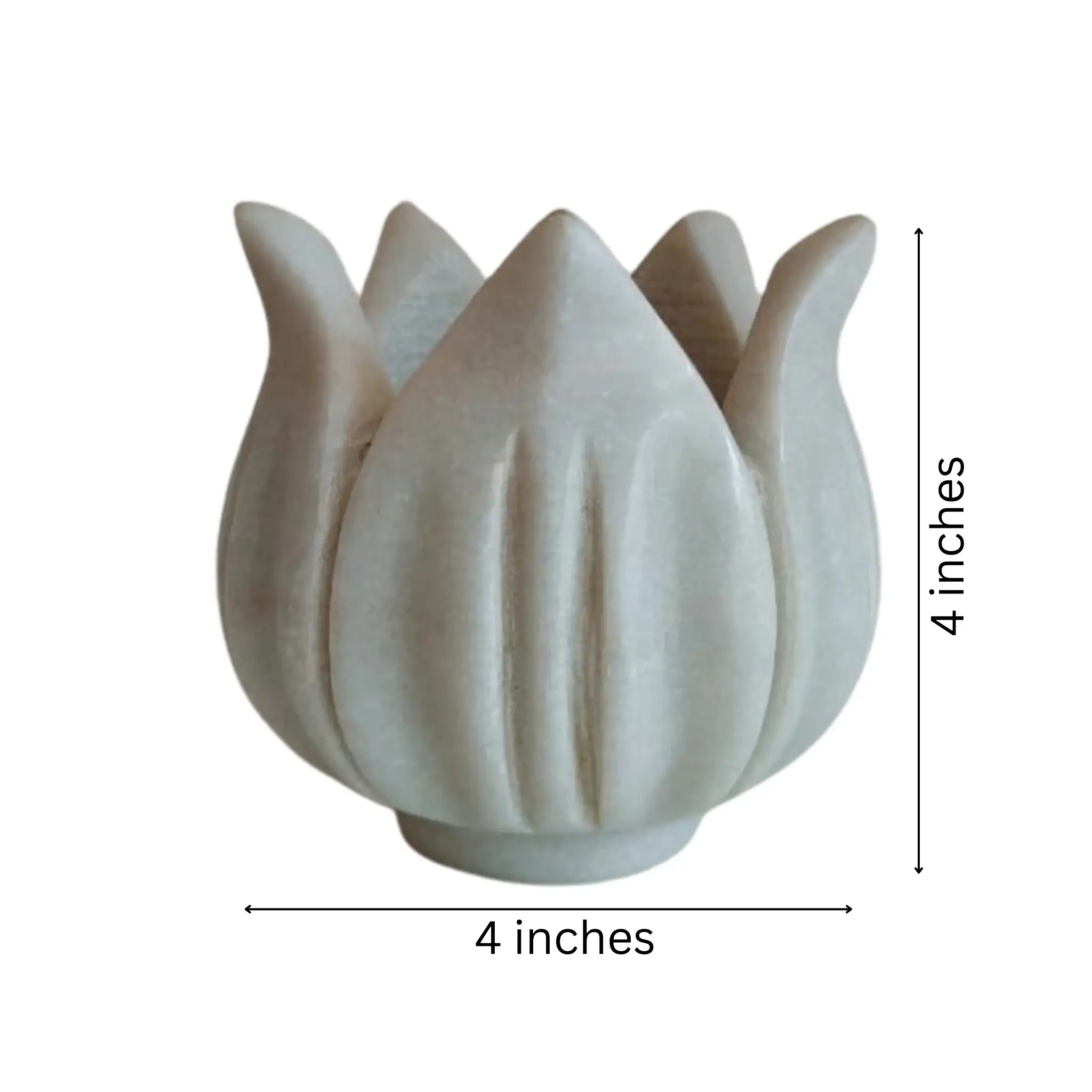 Handcrafted White Marble Lotus Tealight Holder for Home Décor & Pooja - Image 5
