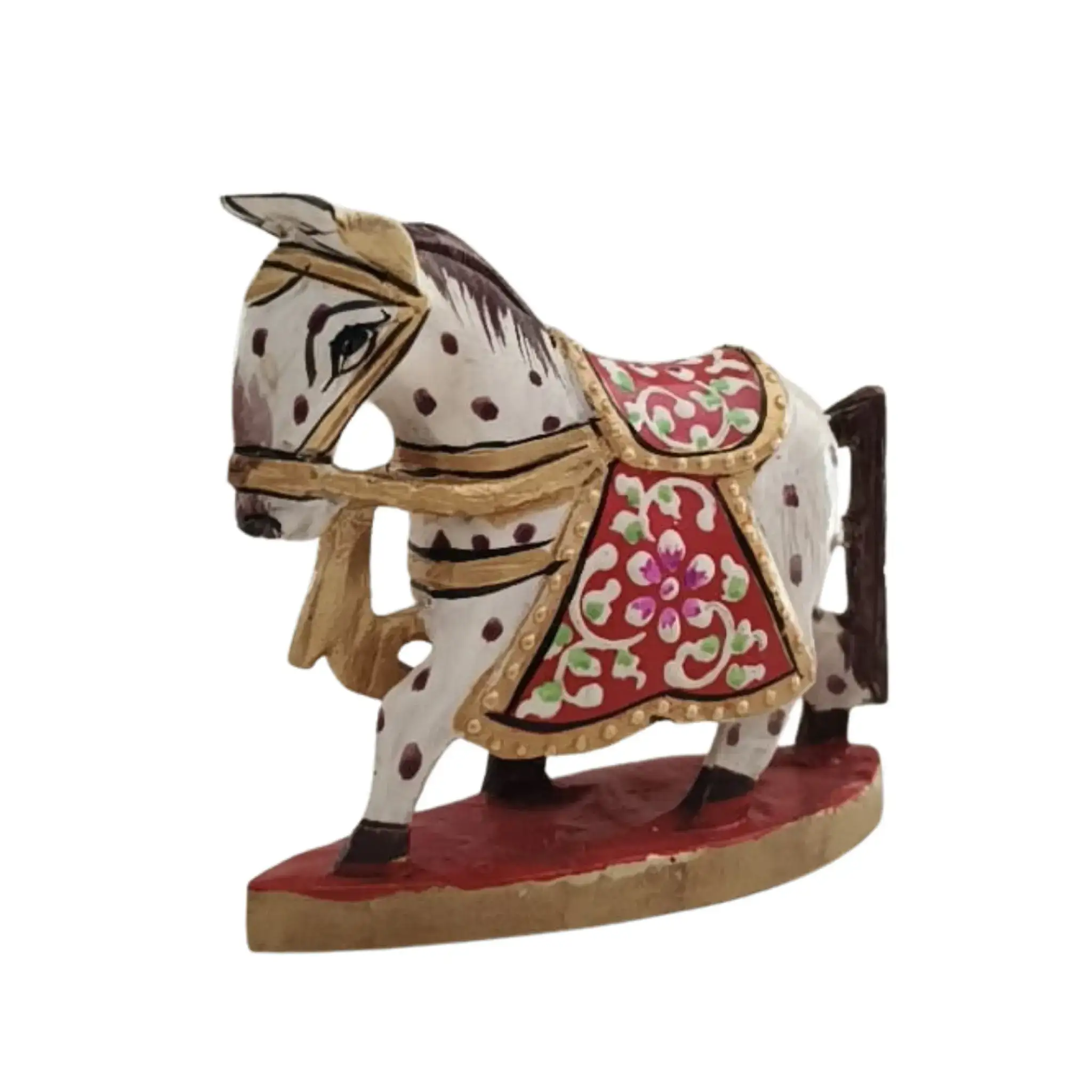 Colorful Hand-Painted Horse with Base | Traditional Art Decor - Image 12