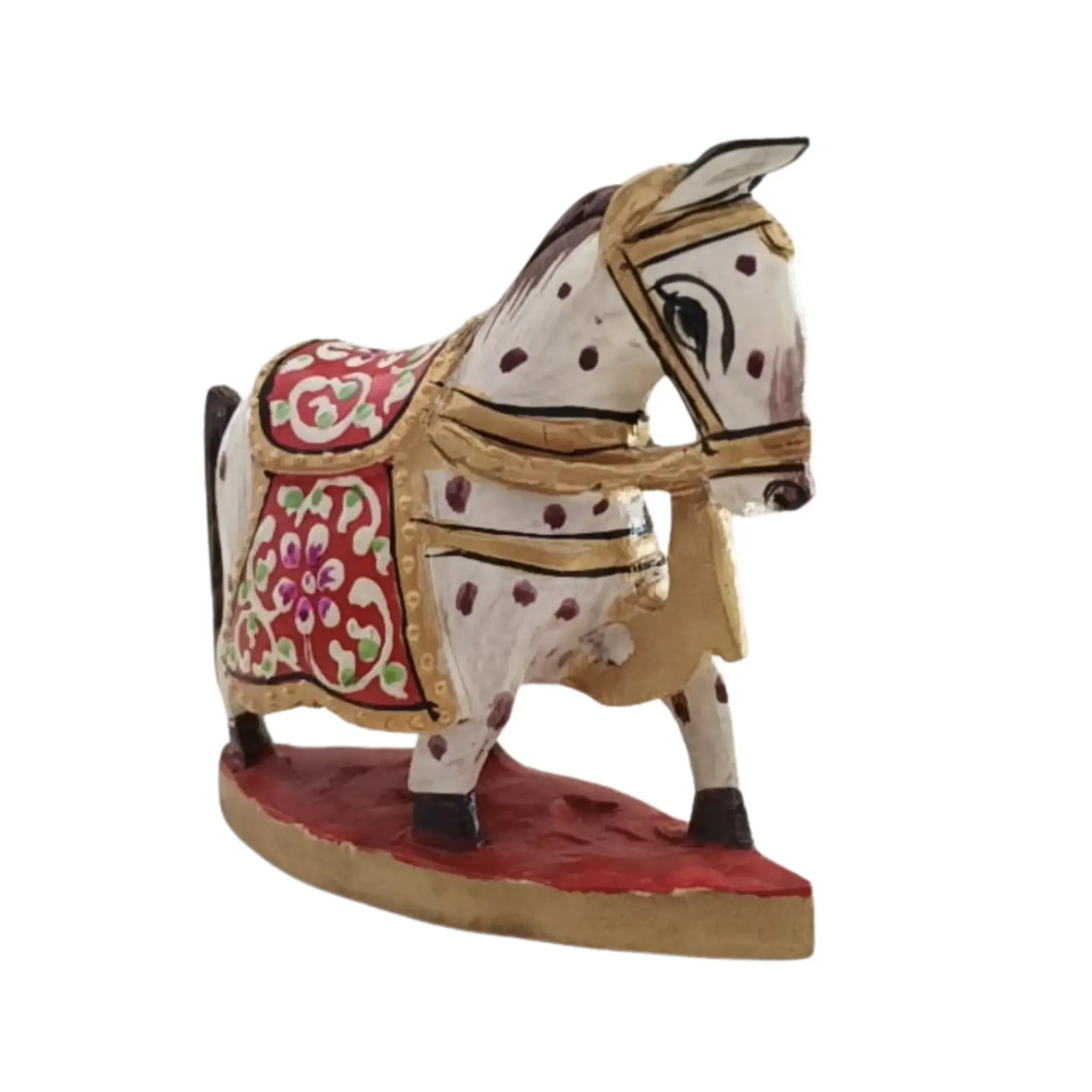 Colorful Hand-Painted Horse with Base | Traditional Art Decor - Image 13