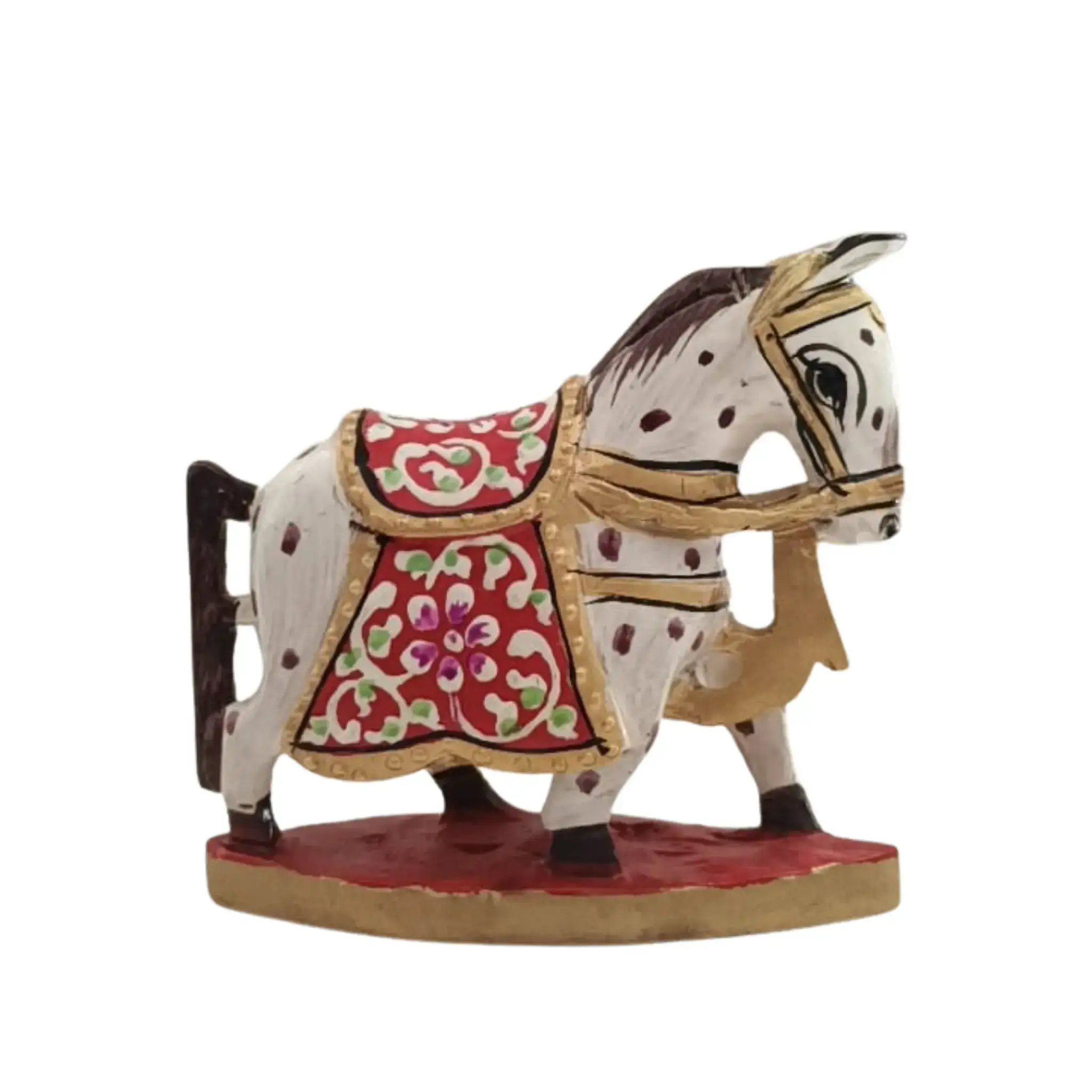 Colorful Hand-Painted Horse with Base | Traditional Art Decor - Image 14