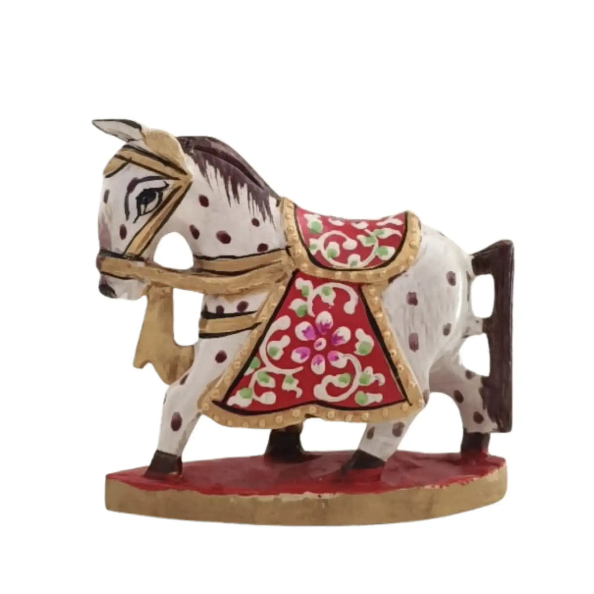 Colorful Hand-Painted Horse with Base | Traditional Art Decor - Image 15