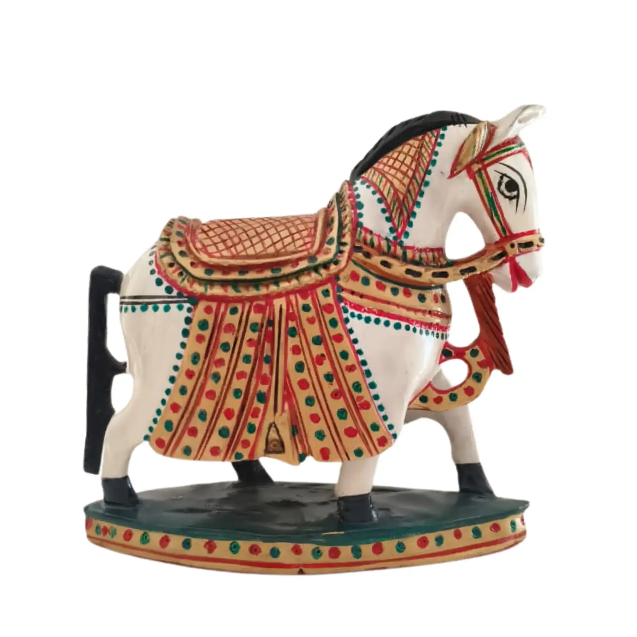 Colorful Hand-Painted Horse with Base | Traditional Art Decor - Image 6