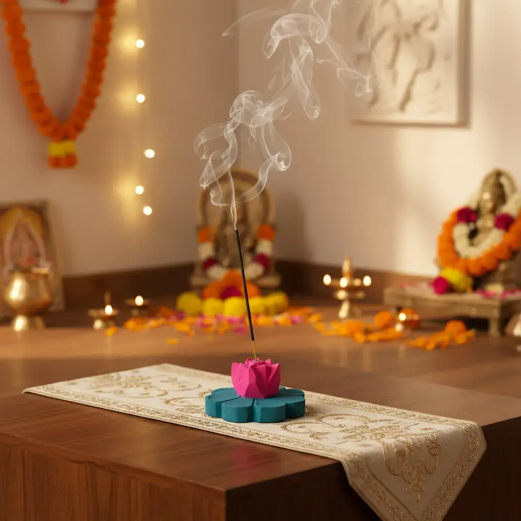Hand-Painted Wooden Flower Agarbatti Stand – Elegant Incense Holder - Image 10
