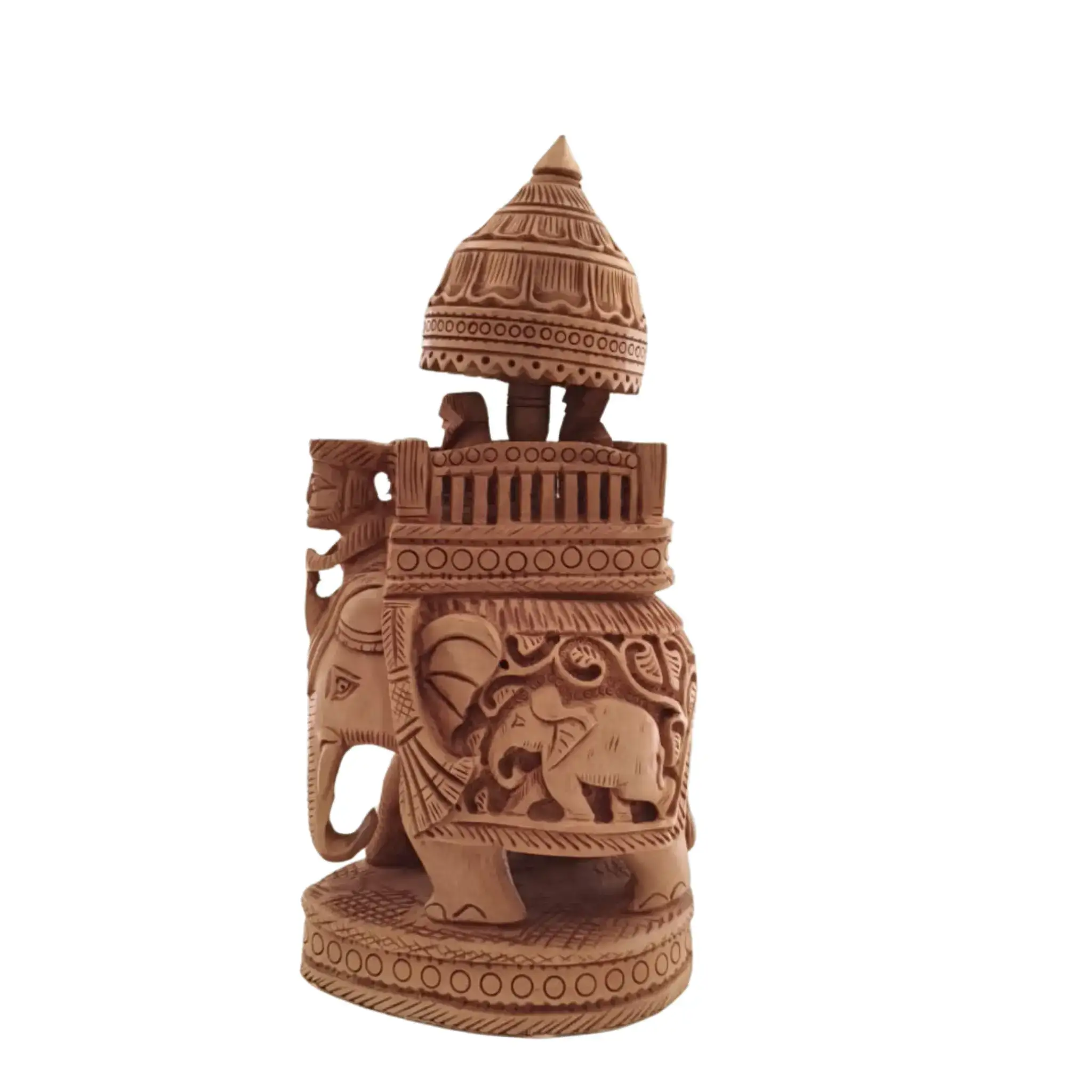 Hand-Carved Wooden Ambari Elephant | Traditional Indian Decor - Image 5