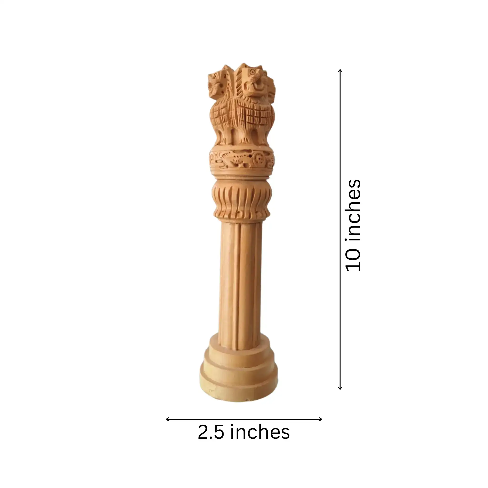 Handmade Wooden Ashoka Pillar – National Emblem Decorative Piece - Image 22