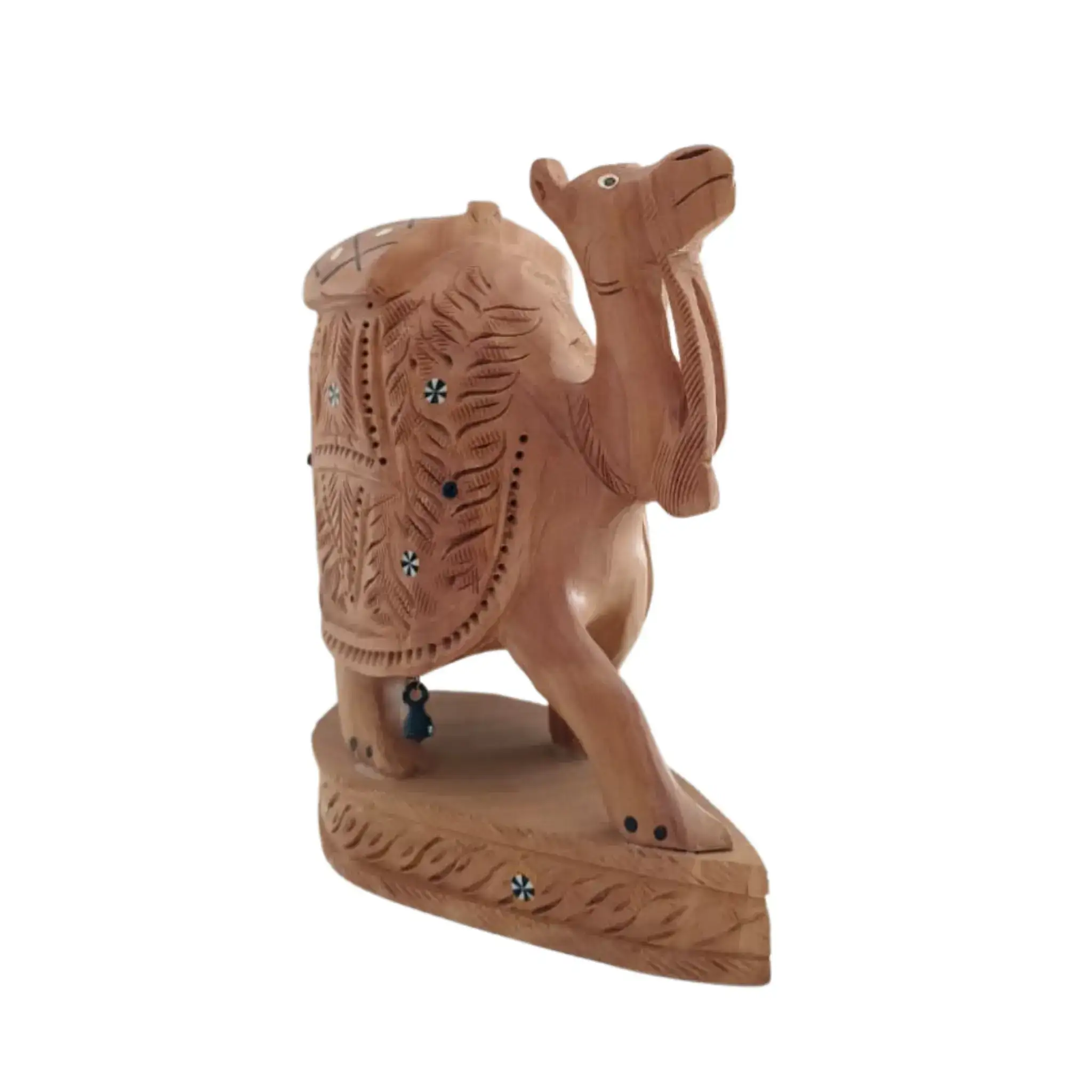 Intricately Hand-Carved Wooden Camel | Rustic Home Decor Piece - Image 3
