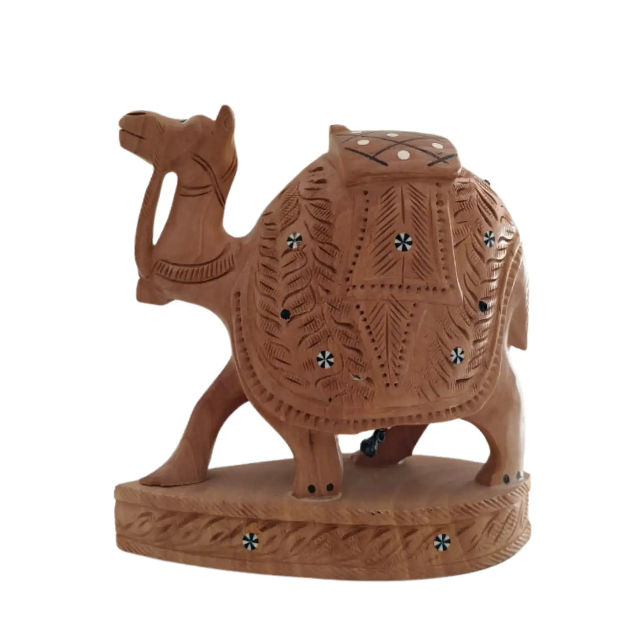 Intricately Hand-Carved Wooden Camel | Rustic Home Decor Piece - Image 5