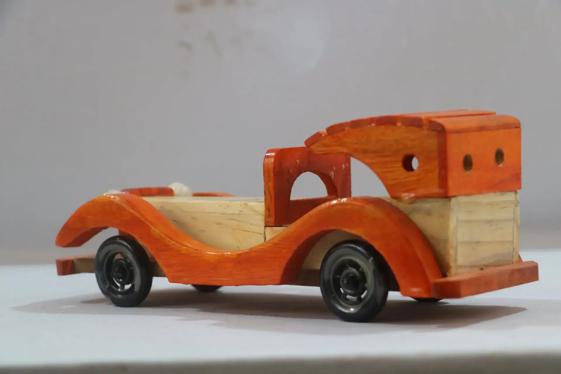 Vintage Style Wooden Car – Decorative Accent Piece - Image 2