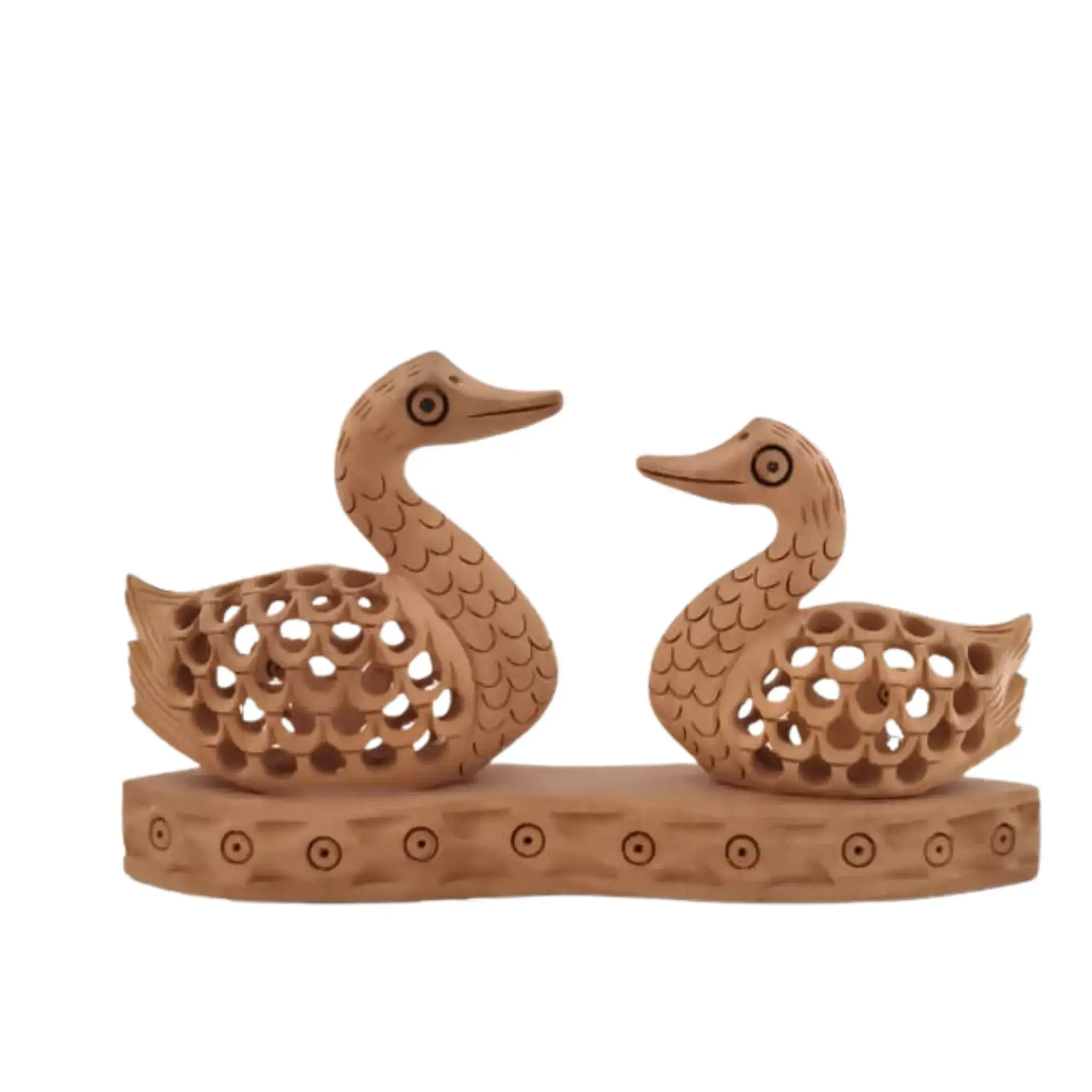 Wooden Carved Ducks Couple | Ideal Gift & Decorative Sculpture - Image 3