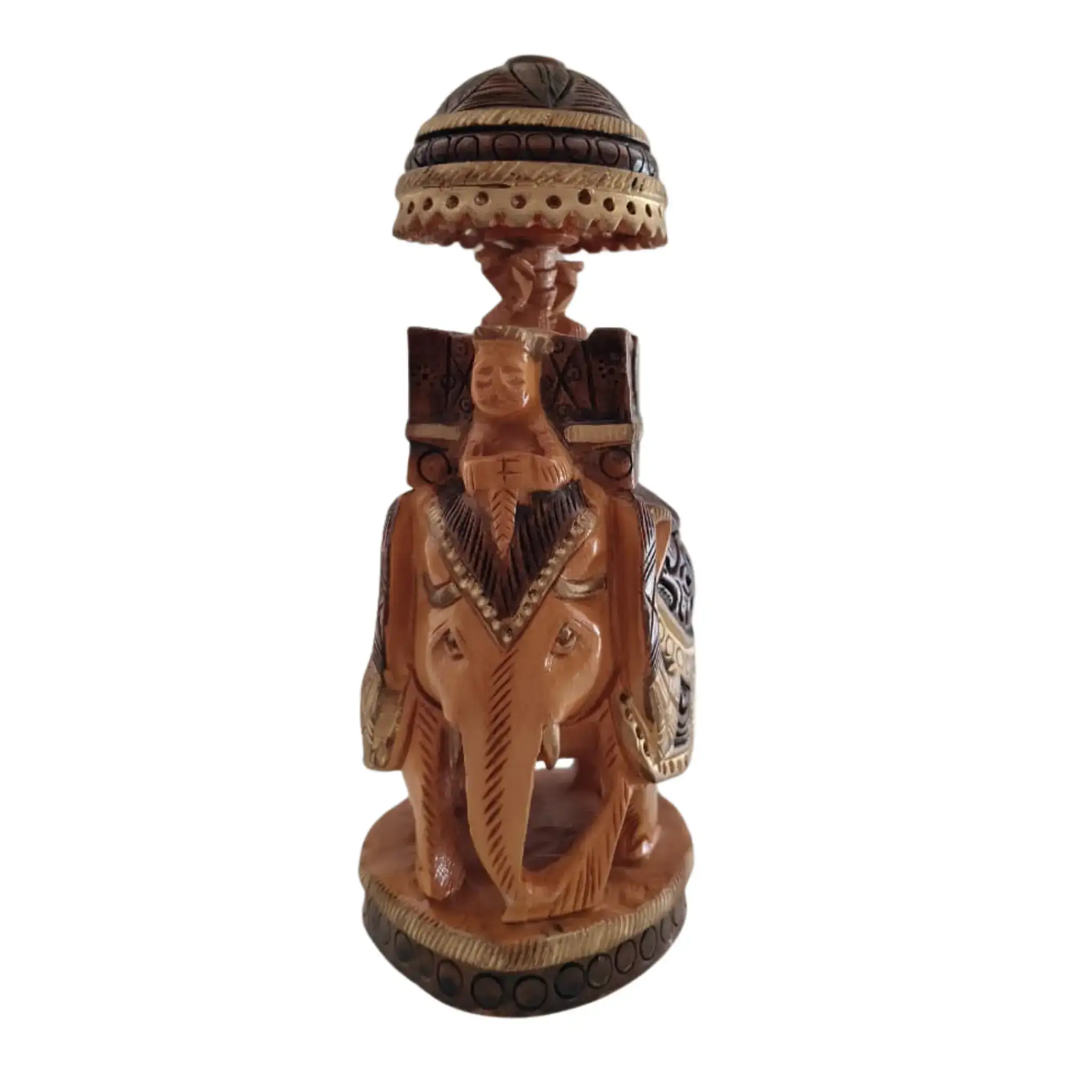 Traditional Wooden Hand-Made Painted Elephant Ambari | Perfect for Home & Gift - Image 4
