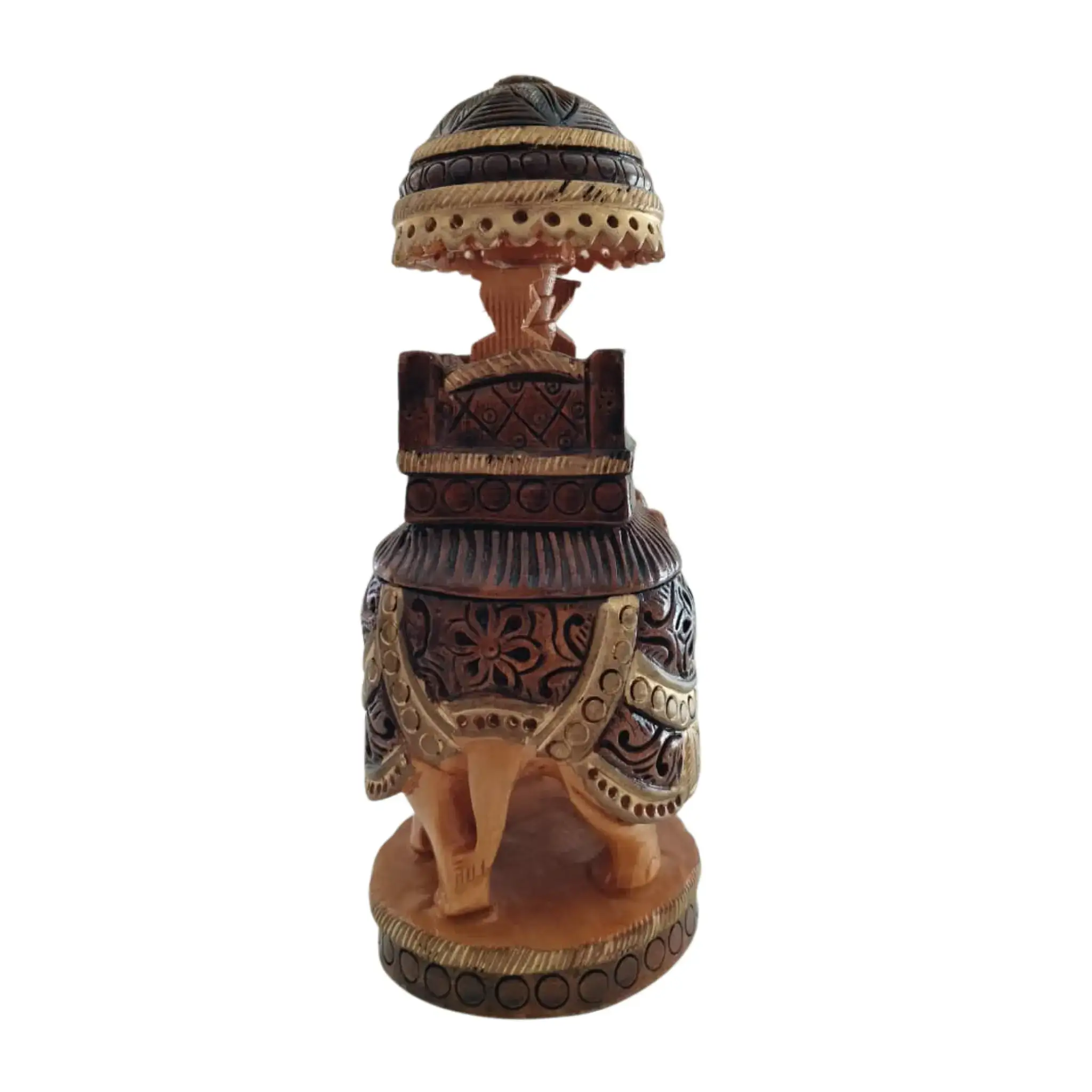 Traditional Wooden Hand-Made Painted Elephant Ambari | Perfect for Home & Gift - Image 5