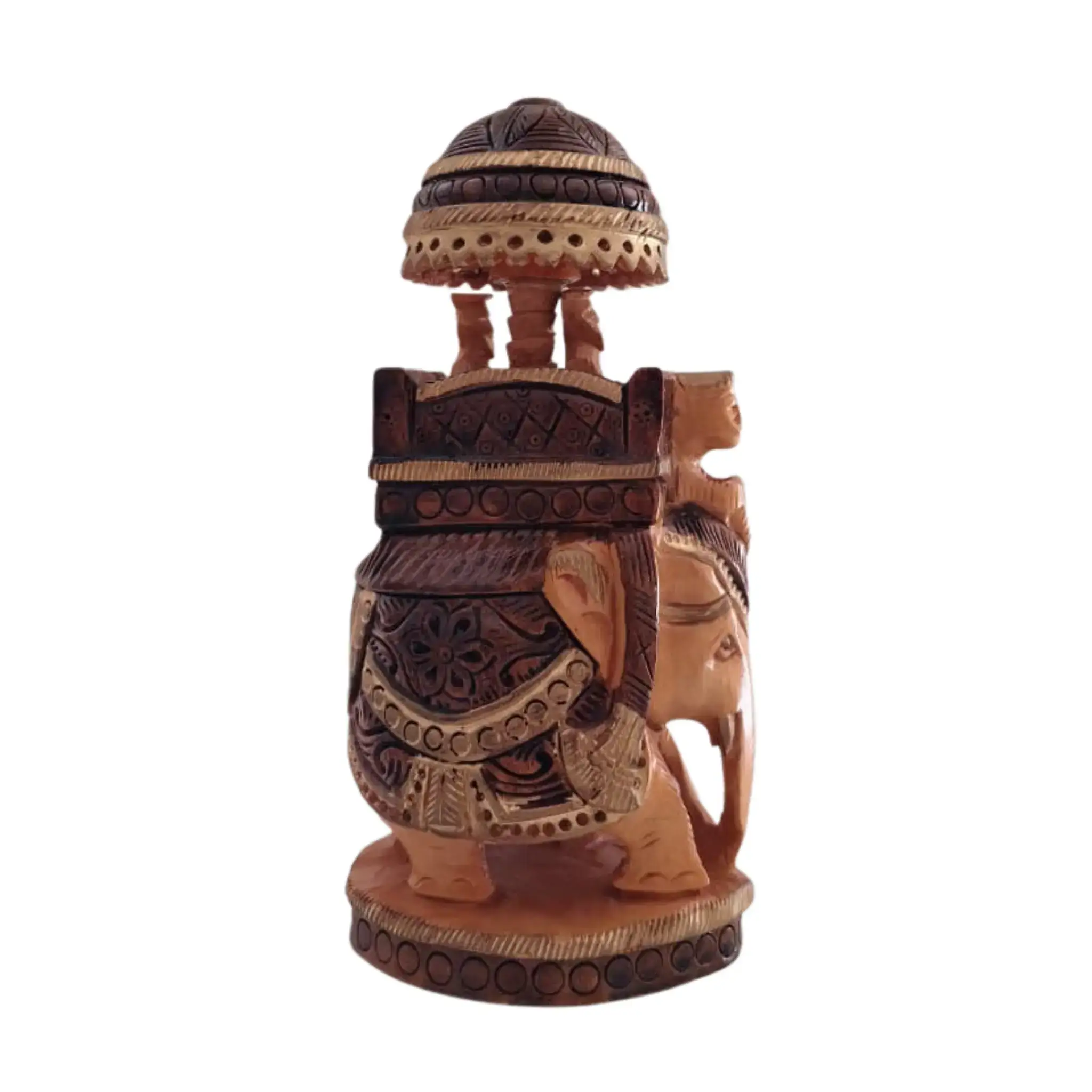 Traditional Wooden Hand-Made Painted Elephant Ambari | Perfect for Home & Gift - Image 6