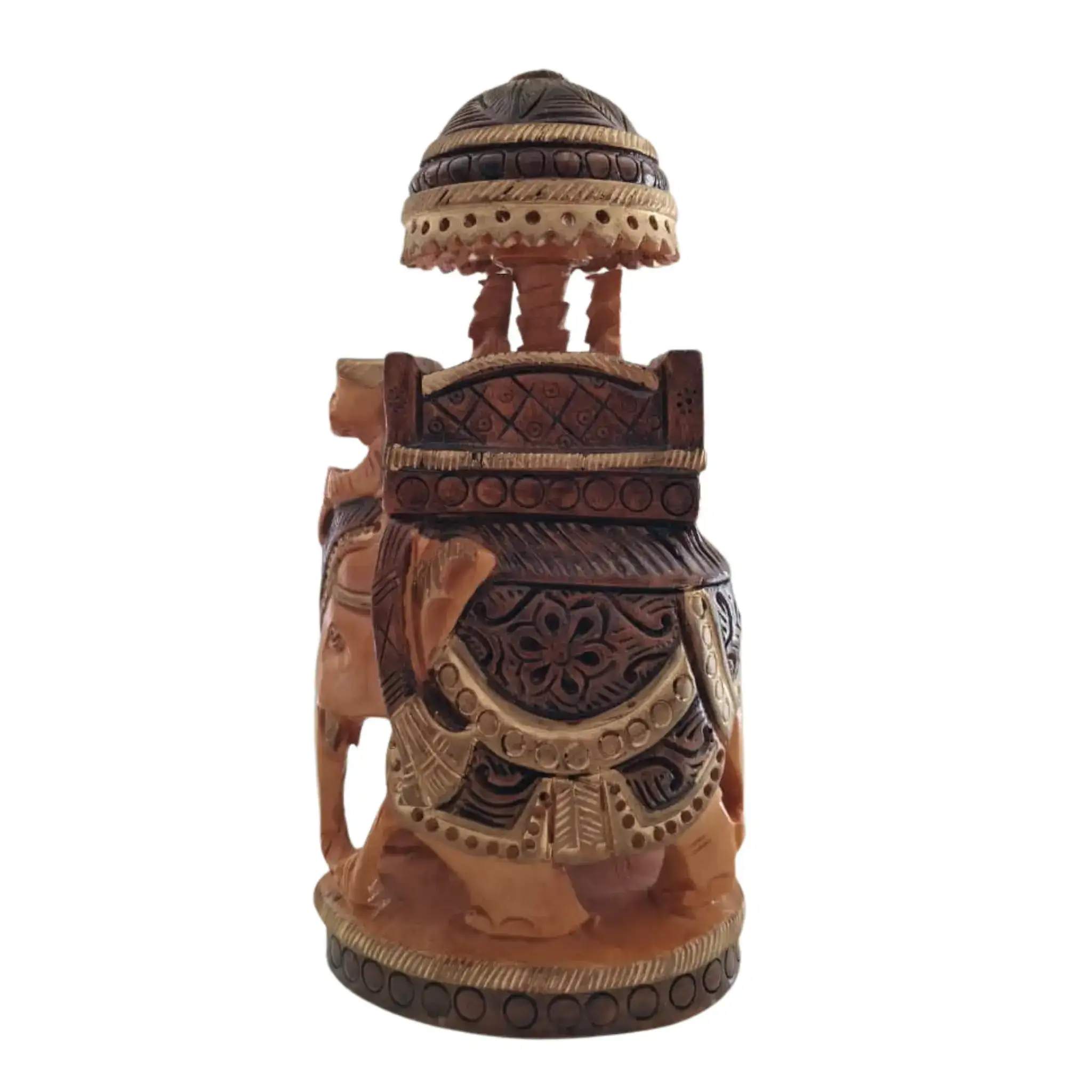Traditional Wooden Hand-Made Painted Elephant Ambari | Perfect for Home & Gift - Image 7