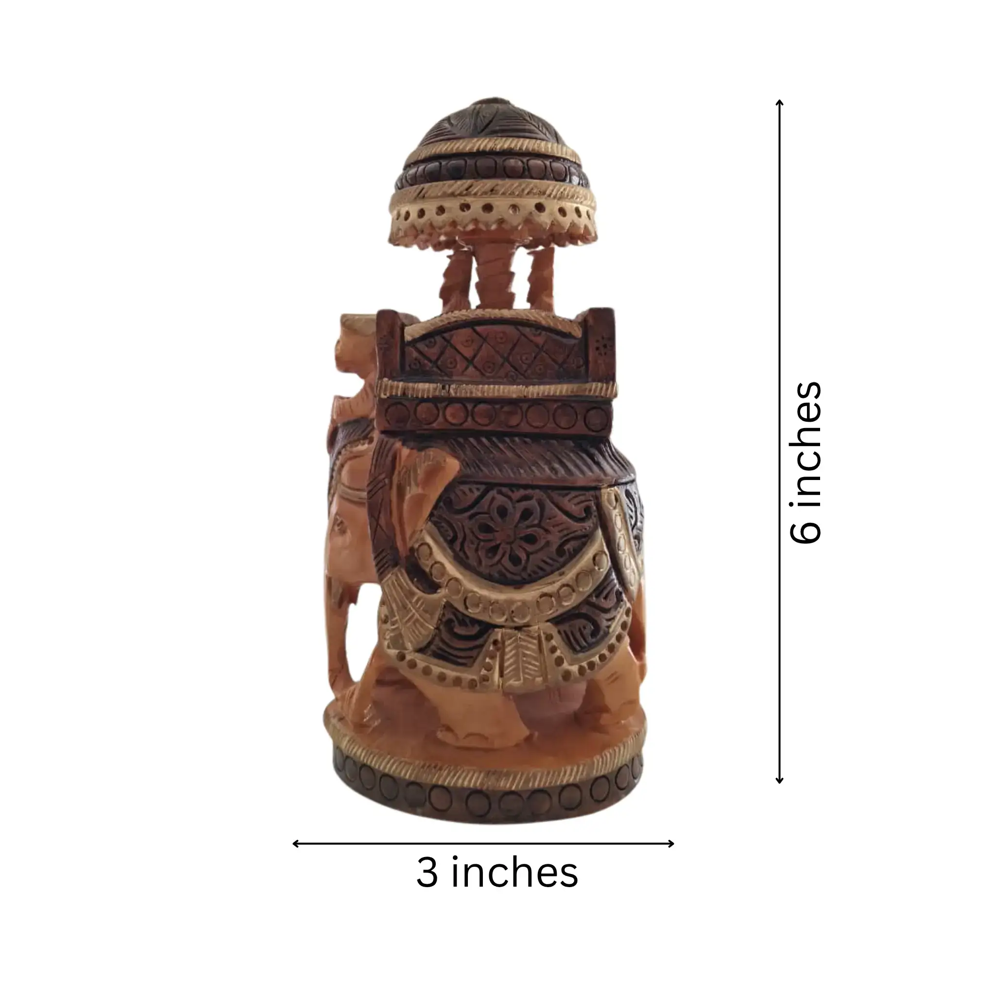 Traditional Wooden Hand-Made Painted Elephant Ambari | Perfect for Home & Gift - Image 8