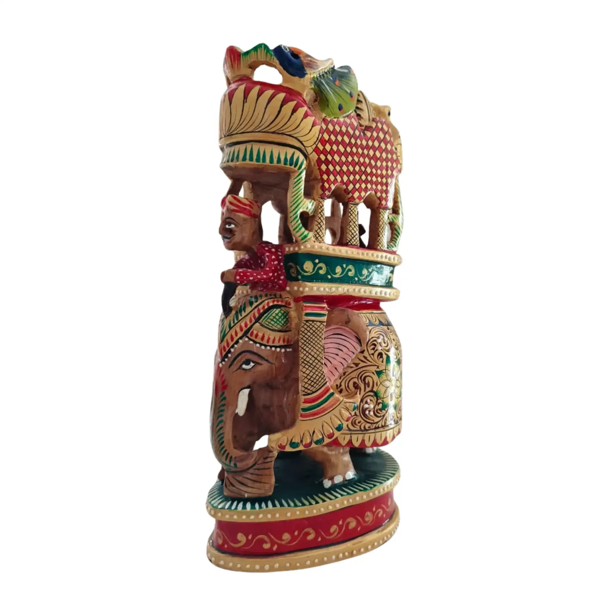 Handcrafted Wooden Elephant Ambari Pallaki | Colorful Hand-Painted Art - Image 5