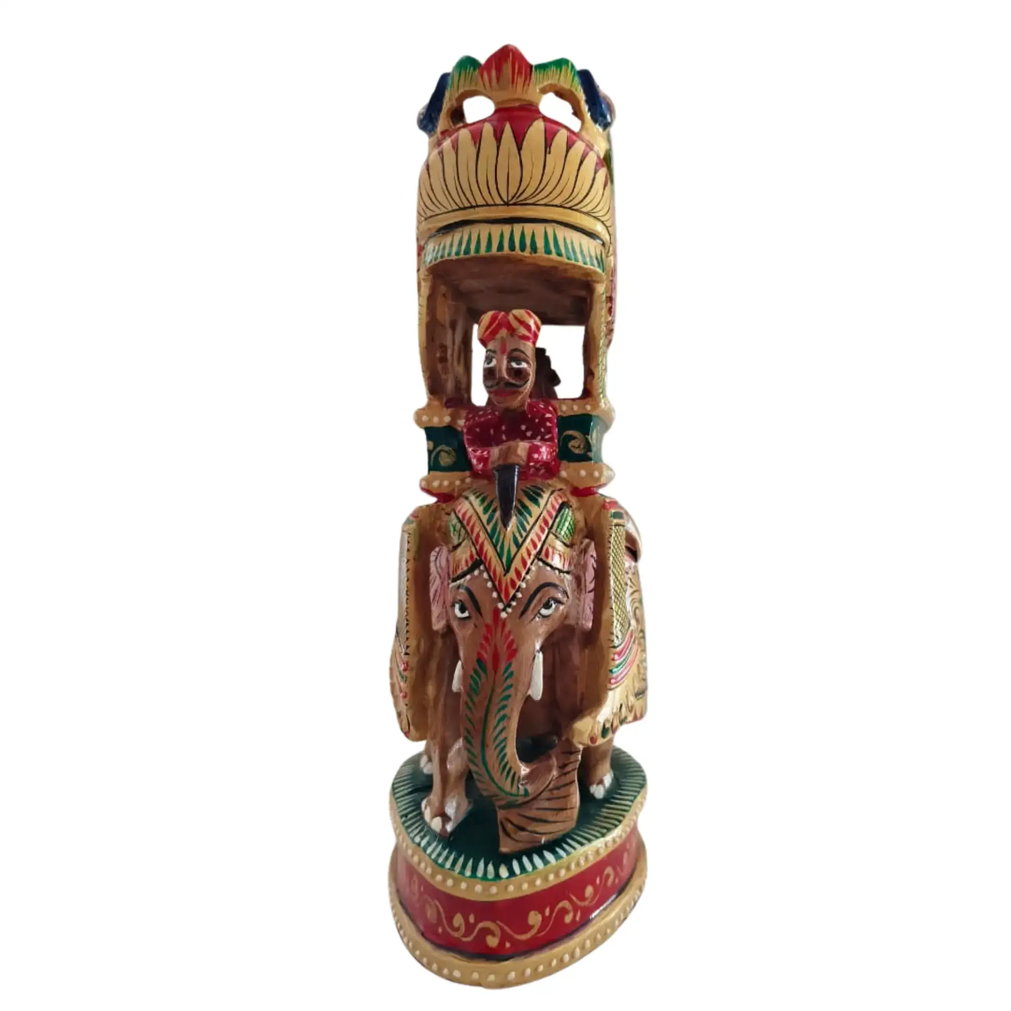 Handcrafted Wooden Elephant Ambari Pallaki | Colorful Hand-Painted Art - Image 6