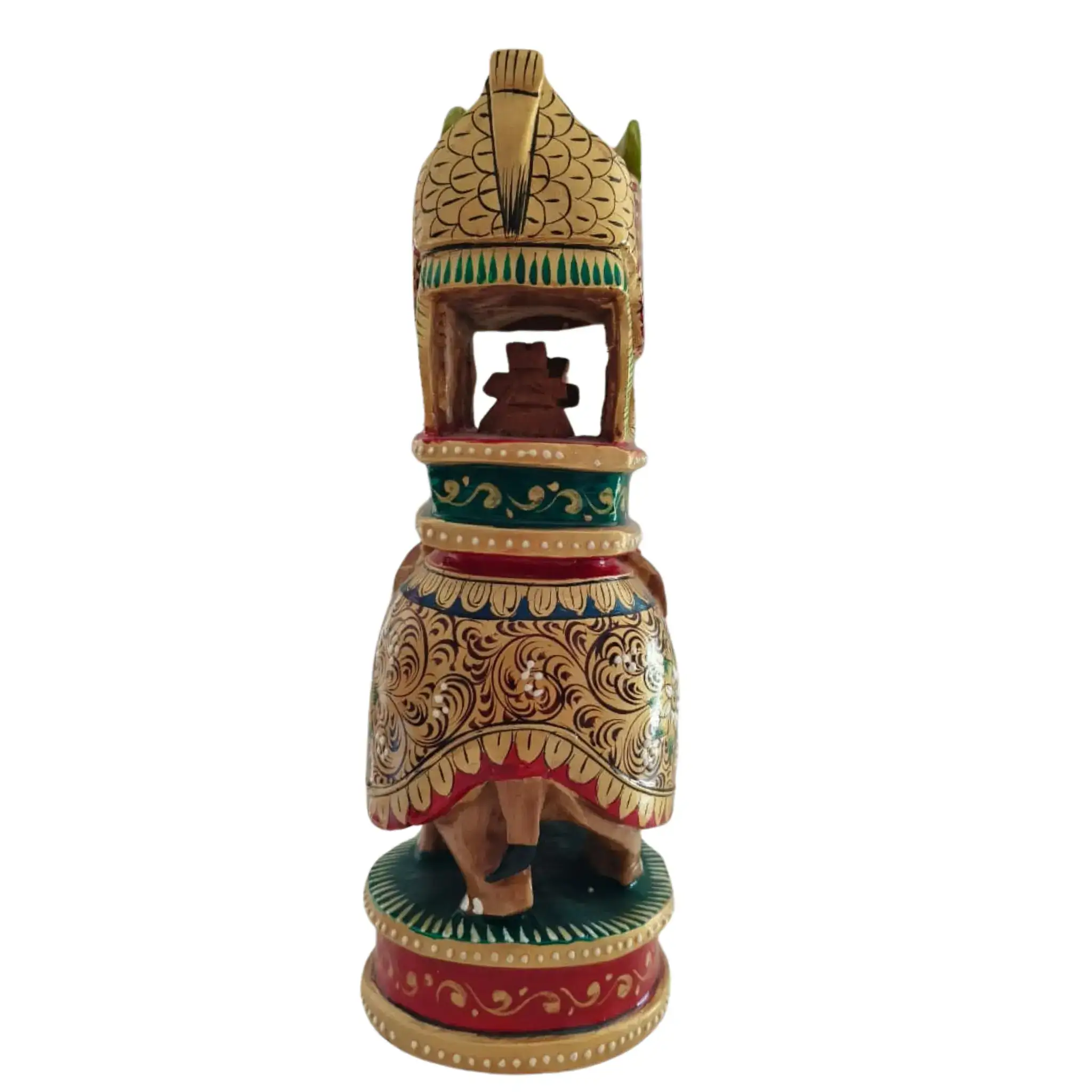 Handcrafted Wooden Elephant Ambari Pallaki | Colorful Hand-Painted Art - Image 7