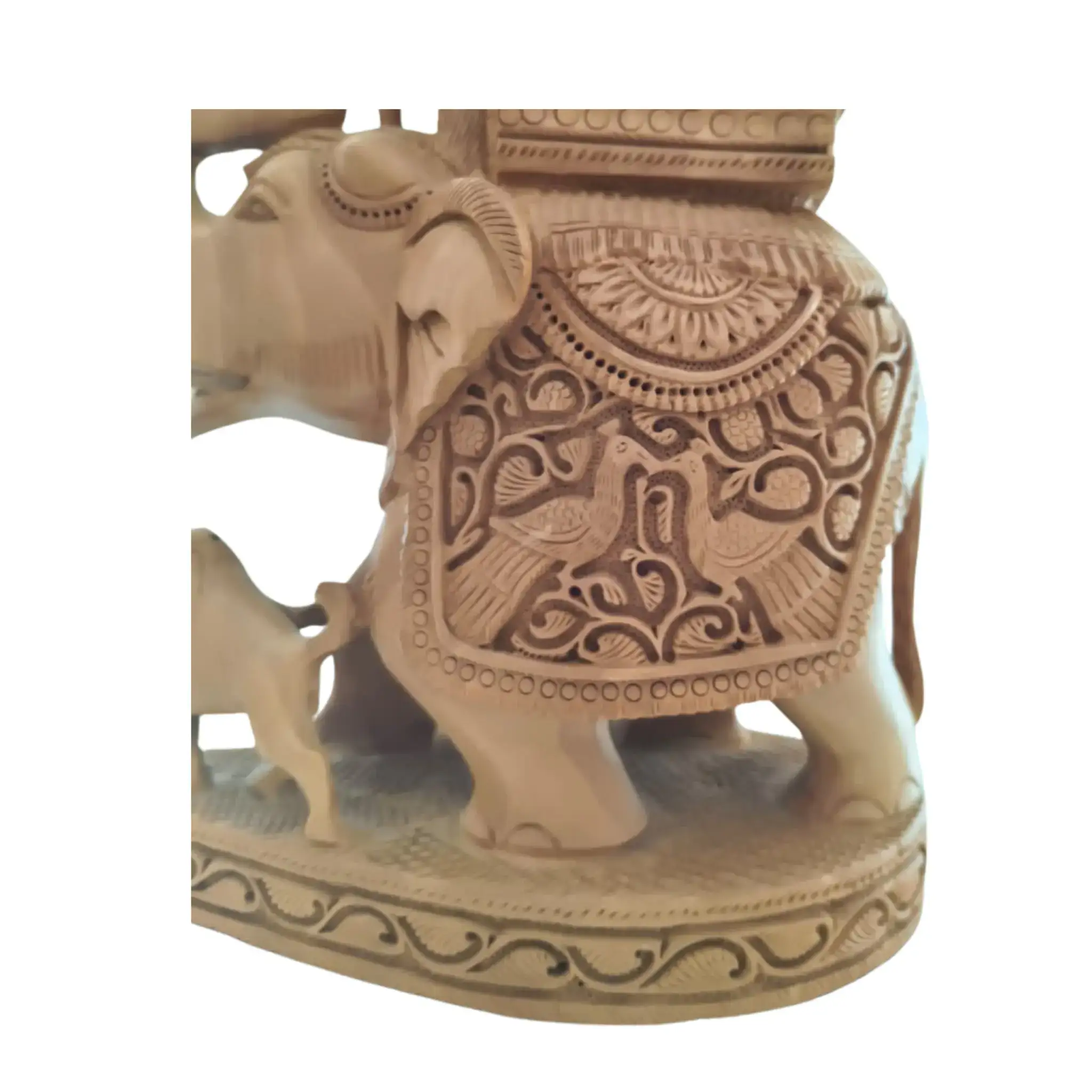 Hand-Carved Wooden Elephant with Ambari | Traditional Indian Decor - Image 5