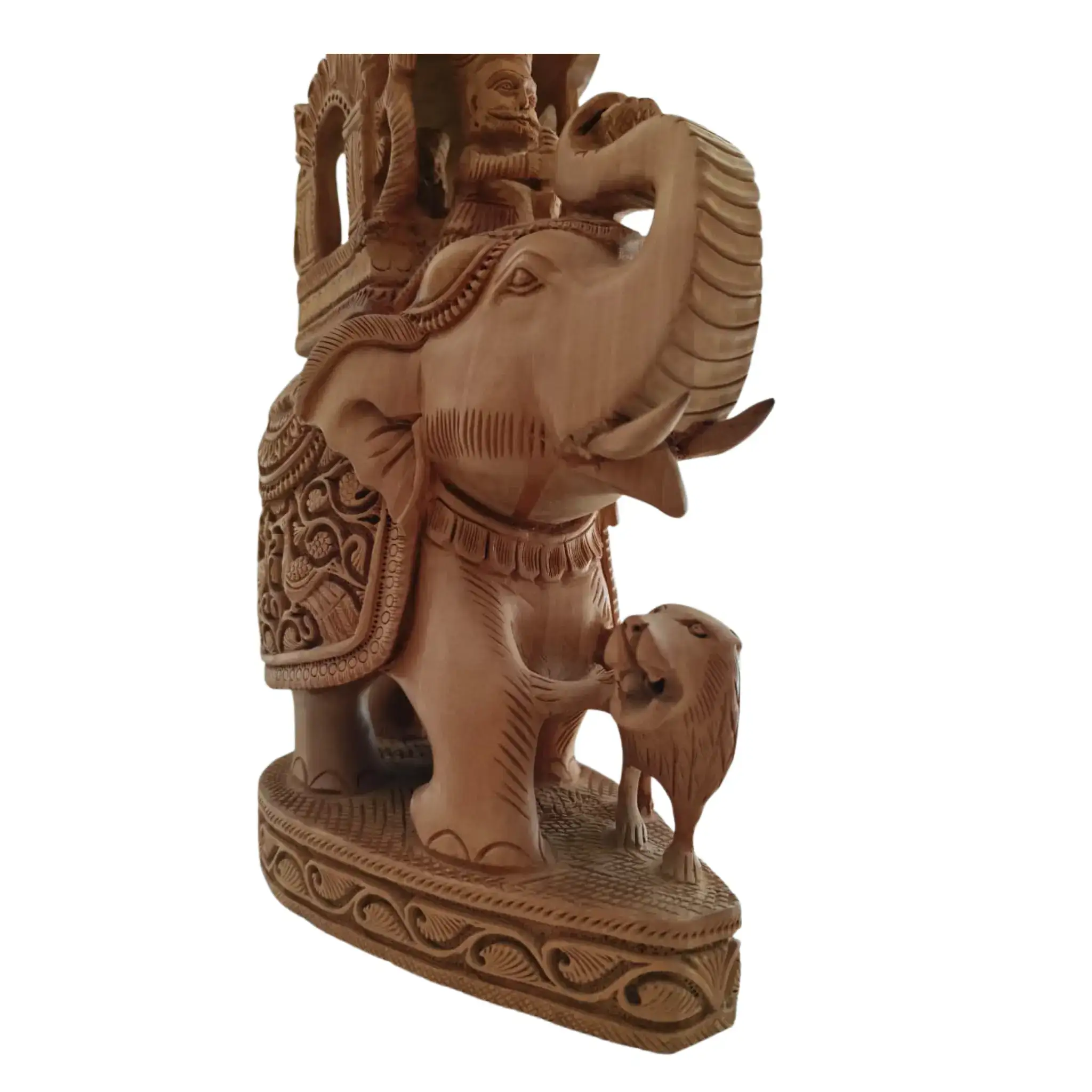 Hand-Carved Wooden Elephant with Ambari | Traditional Indian Decor - Image 6