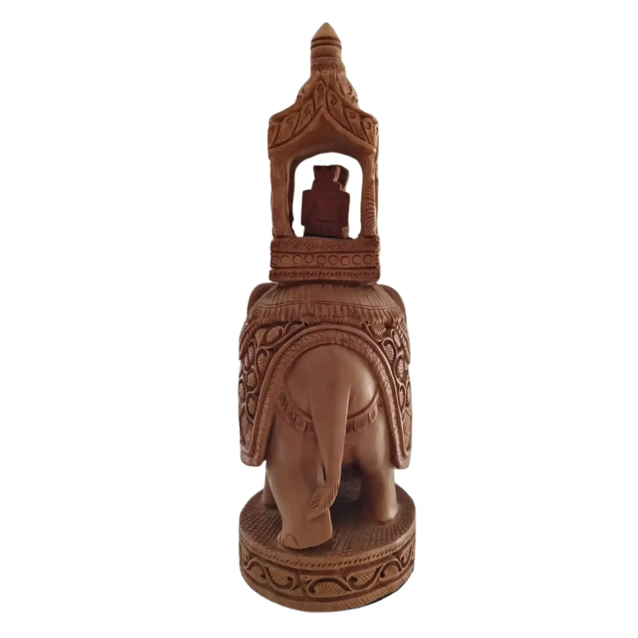 Hand-Carved Wooden Elephant with Ambari | Traditional Indian Decor - Image 9
