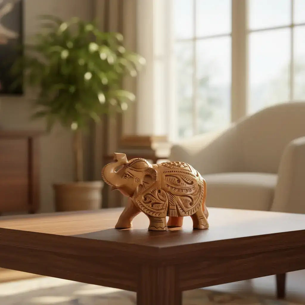 Hand-Carved Wooden Elephants – Artisan Decorative Sculptures - Image 18