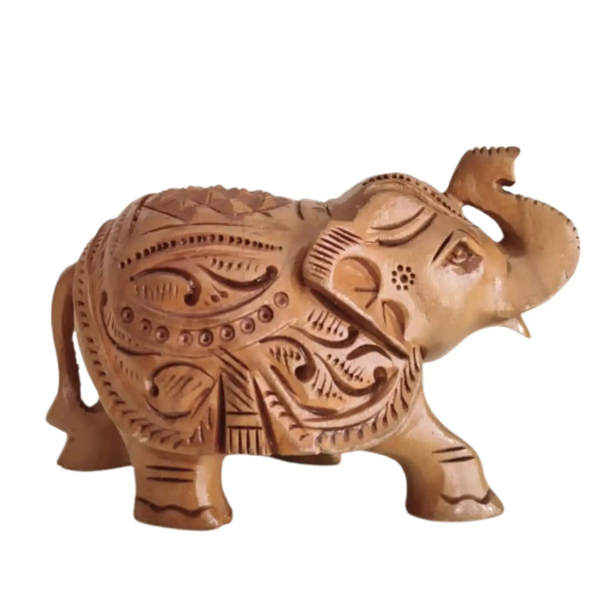 Hand-Carved Wooden Elephants – Artisan Decorative Sculptures - Image 19