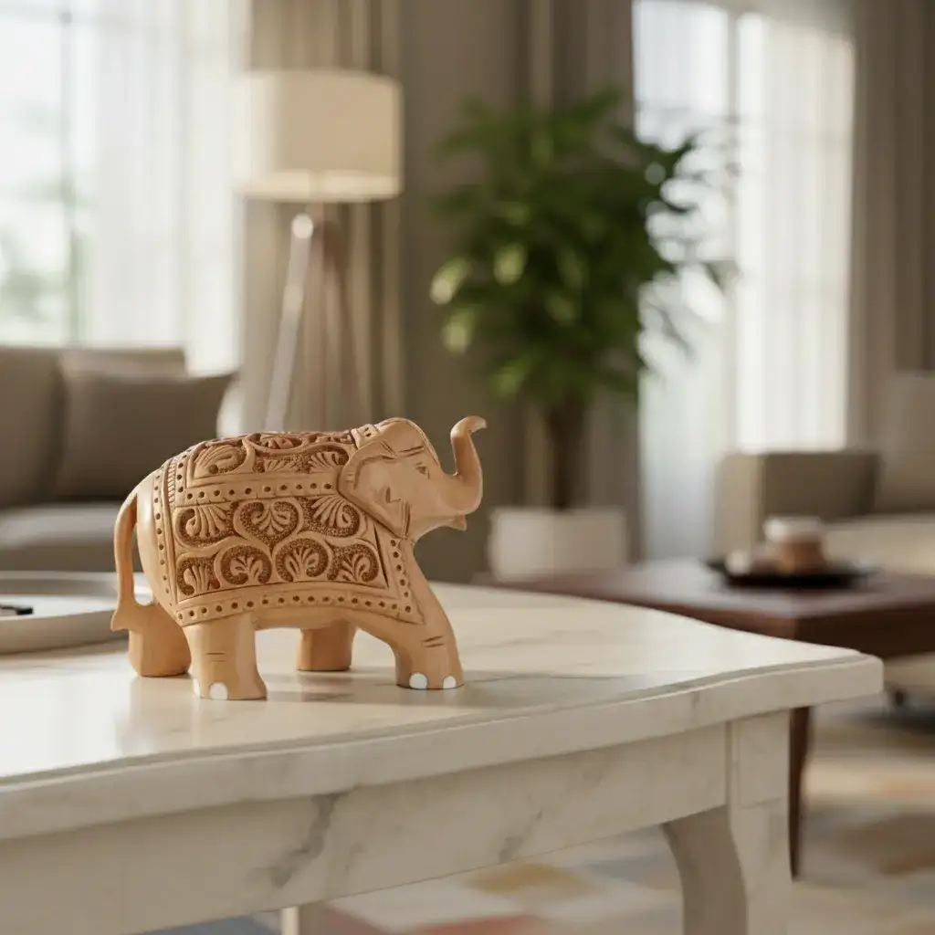 Hand-Carved Wooden Elephants – Artisan Decorative Sculptures - Image 25