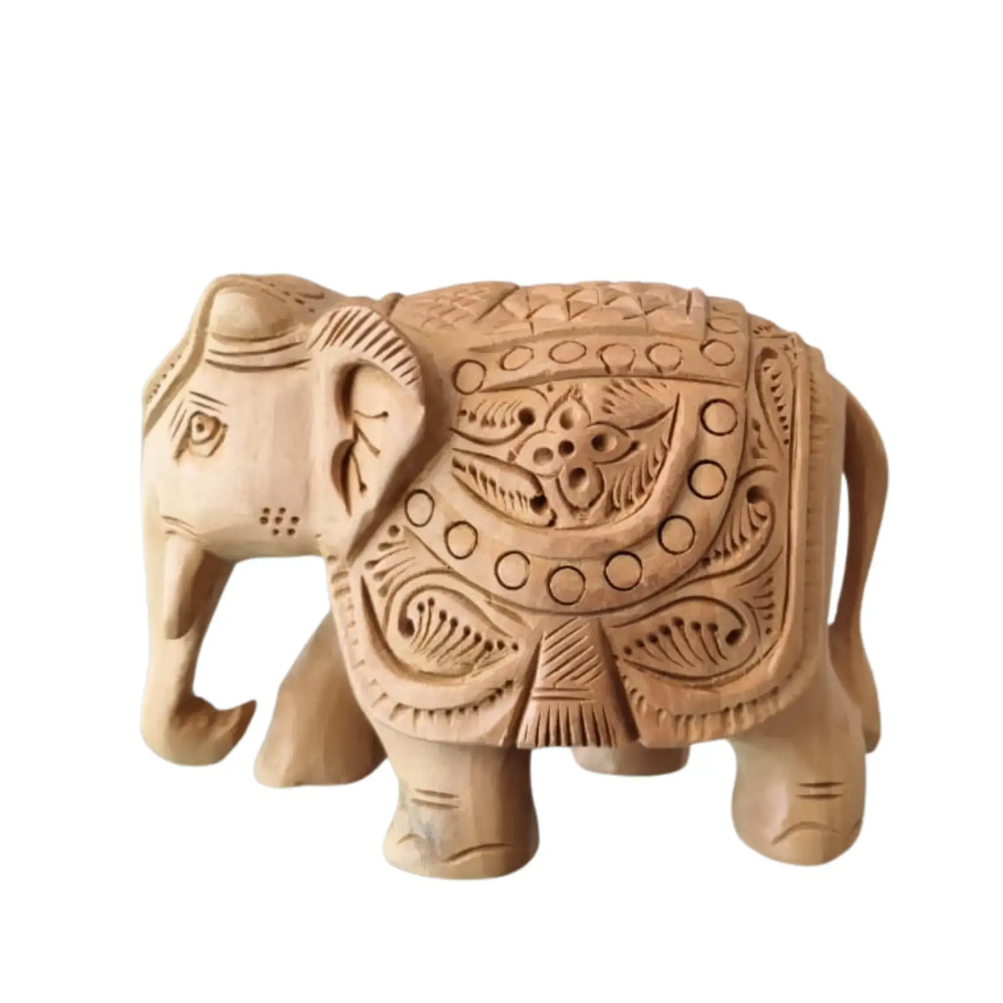 Hand-Carved Wooden Elephants – Artisan Decorative Sculptures - Image 3