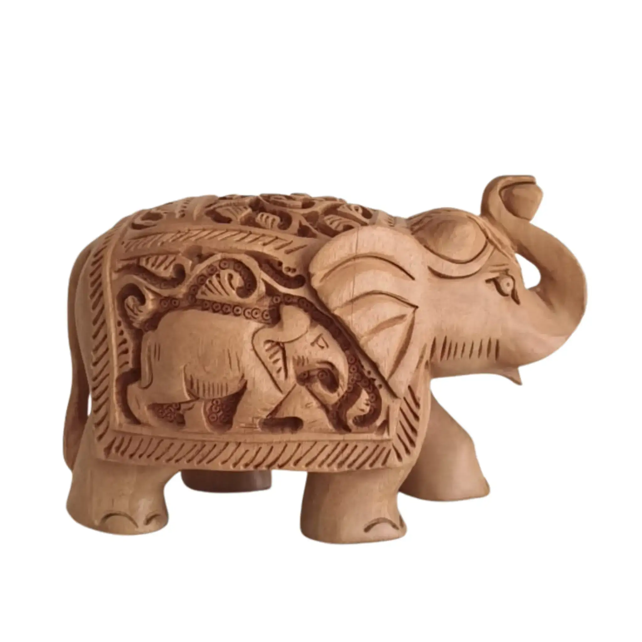 Hand-Carved Wooden Elephants – Artisan Decorative Sculptures - Image 36
