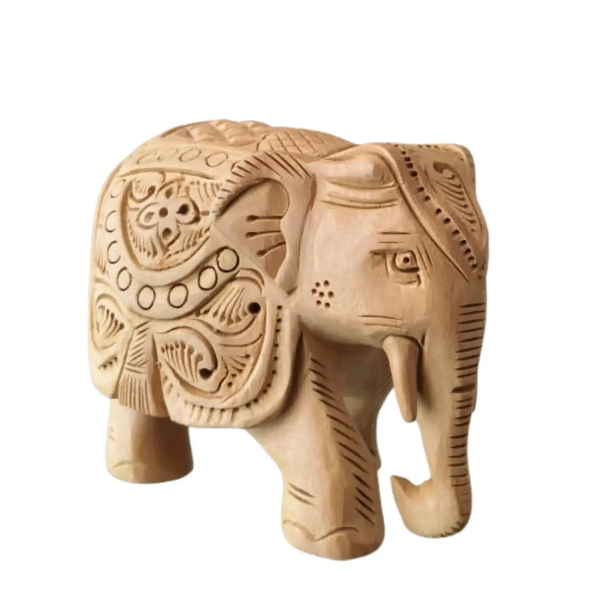Hand-Carved Wooden Elephants – Artisan Decorative Sculptures - Image 4
