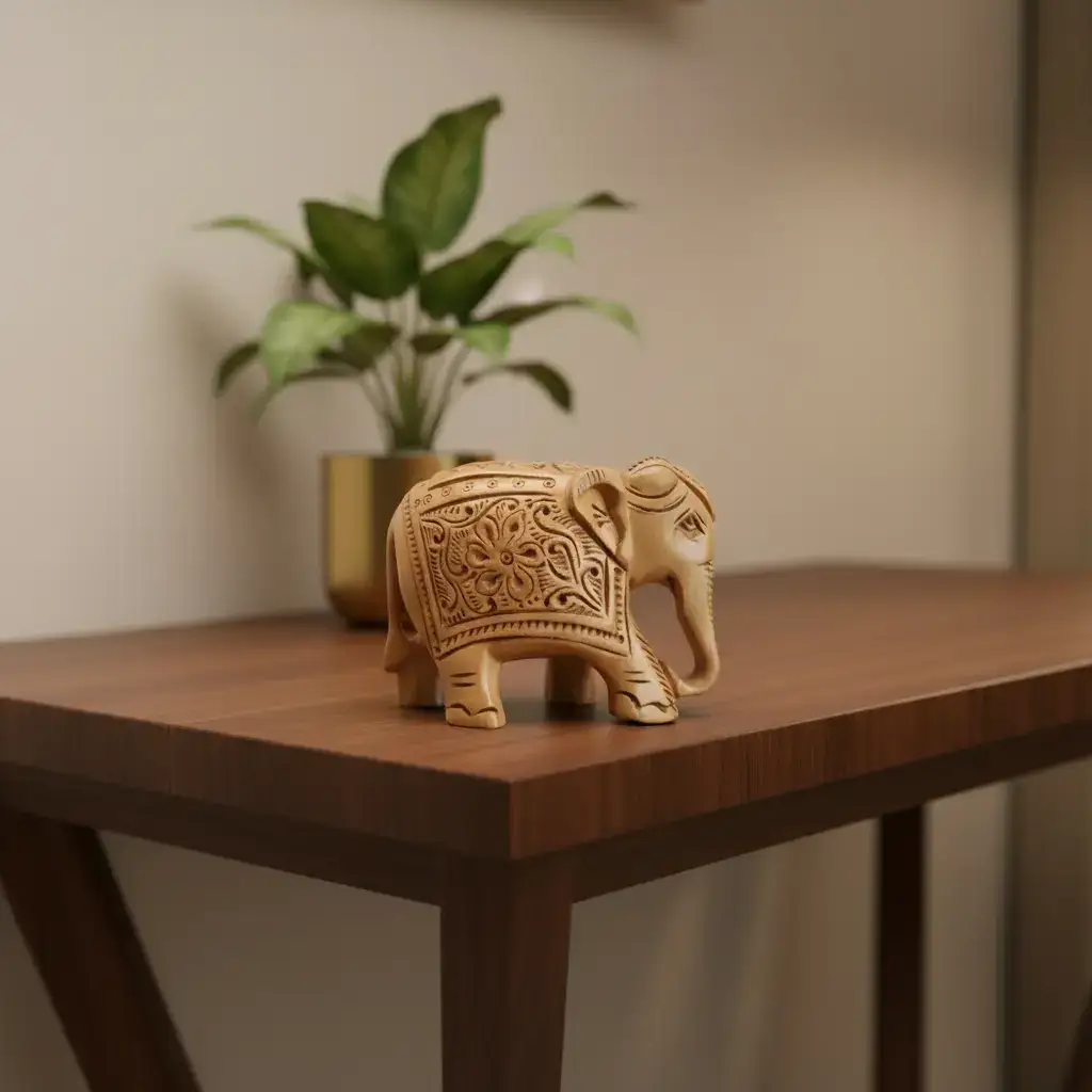 Hand-Carved Wooden Elephants – Artisan Decorative Sculptures - Image 9