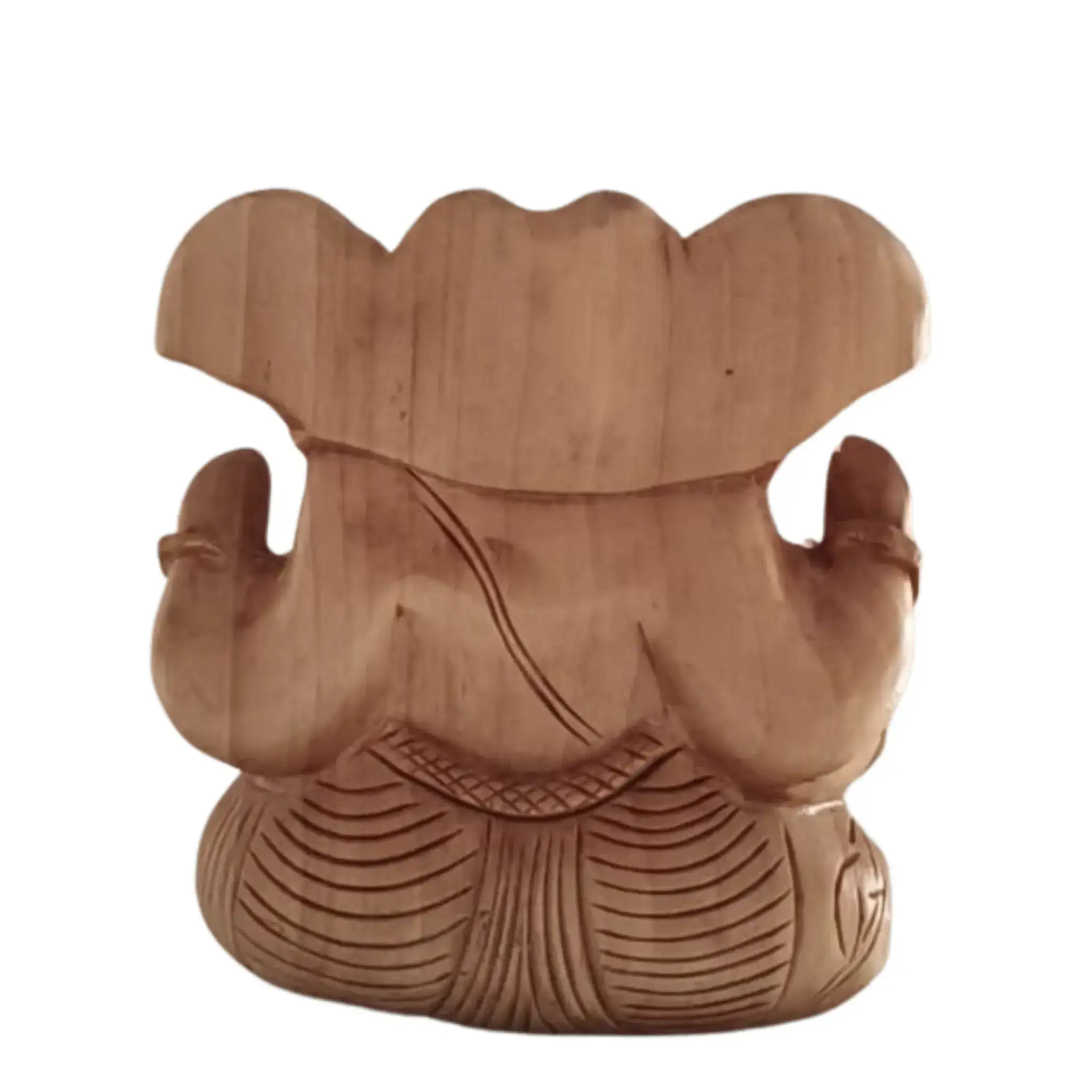 Decorative Wooden Ganesh in Seated Position | Handmade Religious Figurine - Image 11