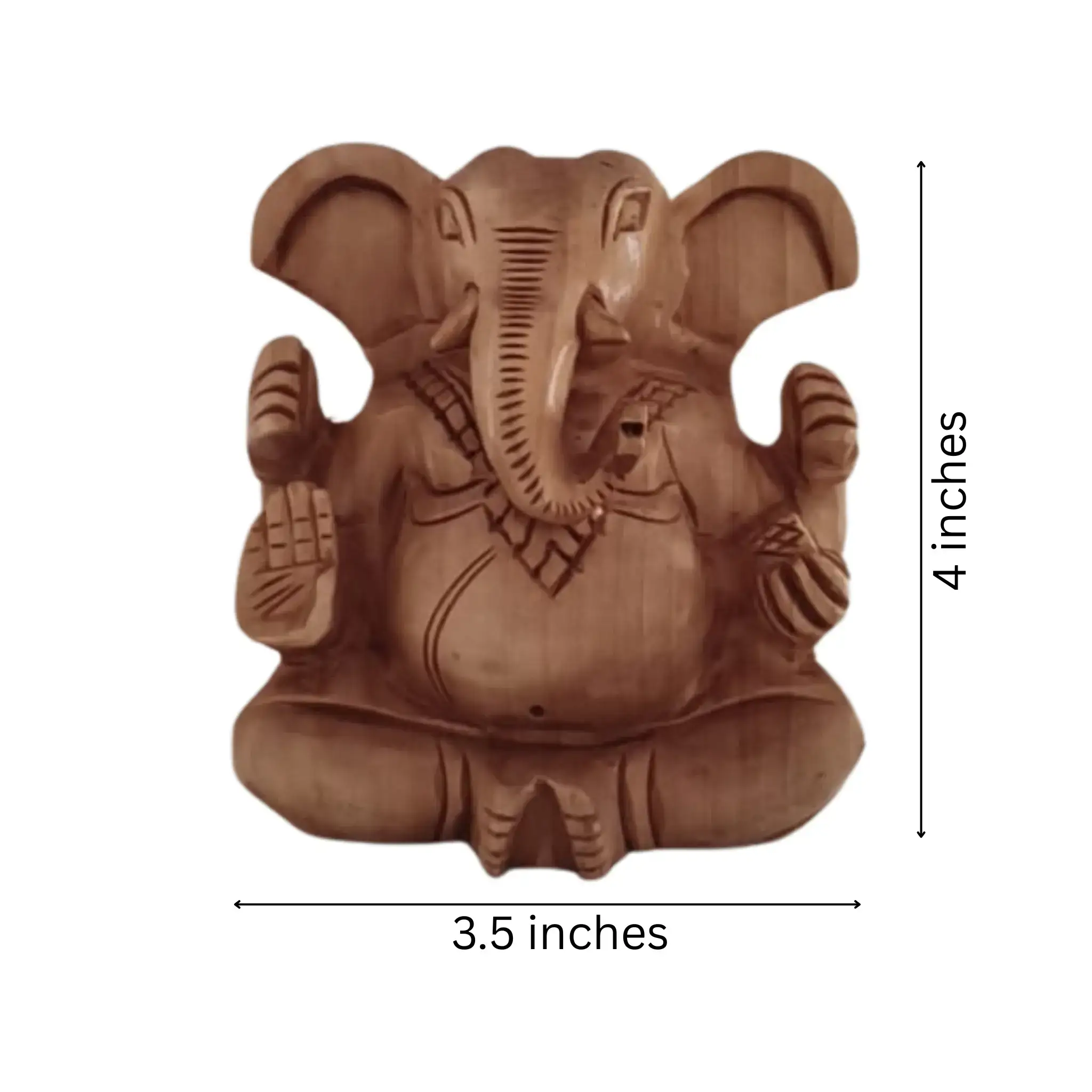 Decorative Wooden Ganesh in Seated Position | Handmade Religious Figurine - Image 12