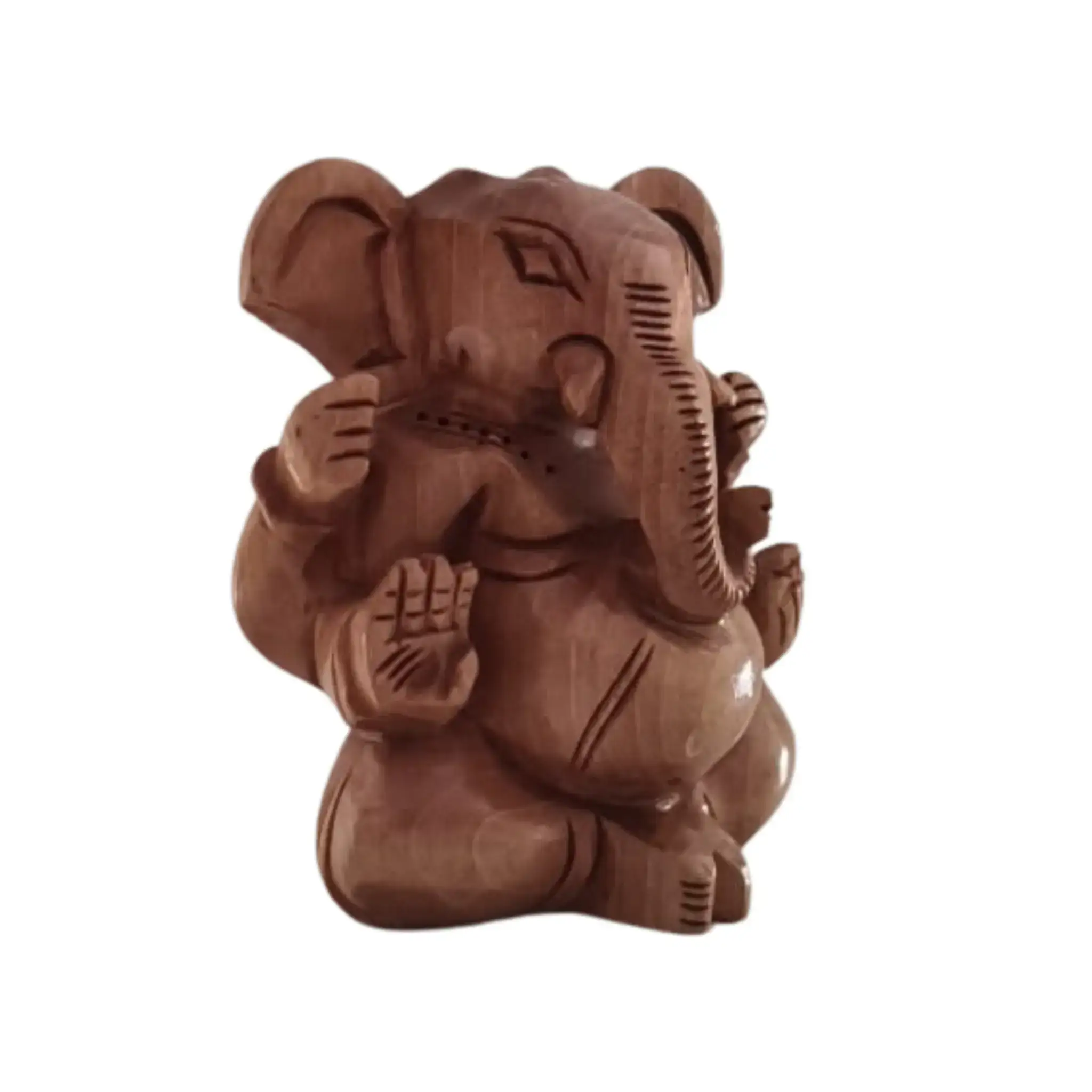 Decorative Wooden Ganesh in Seated Position | Handmade Religious Figurine - Image 15