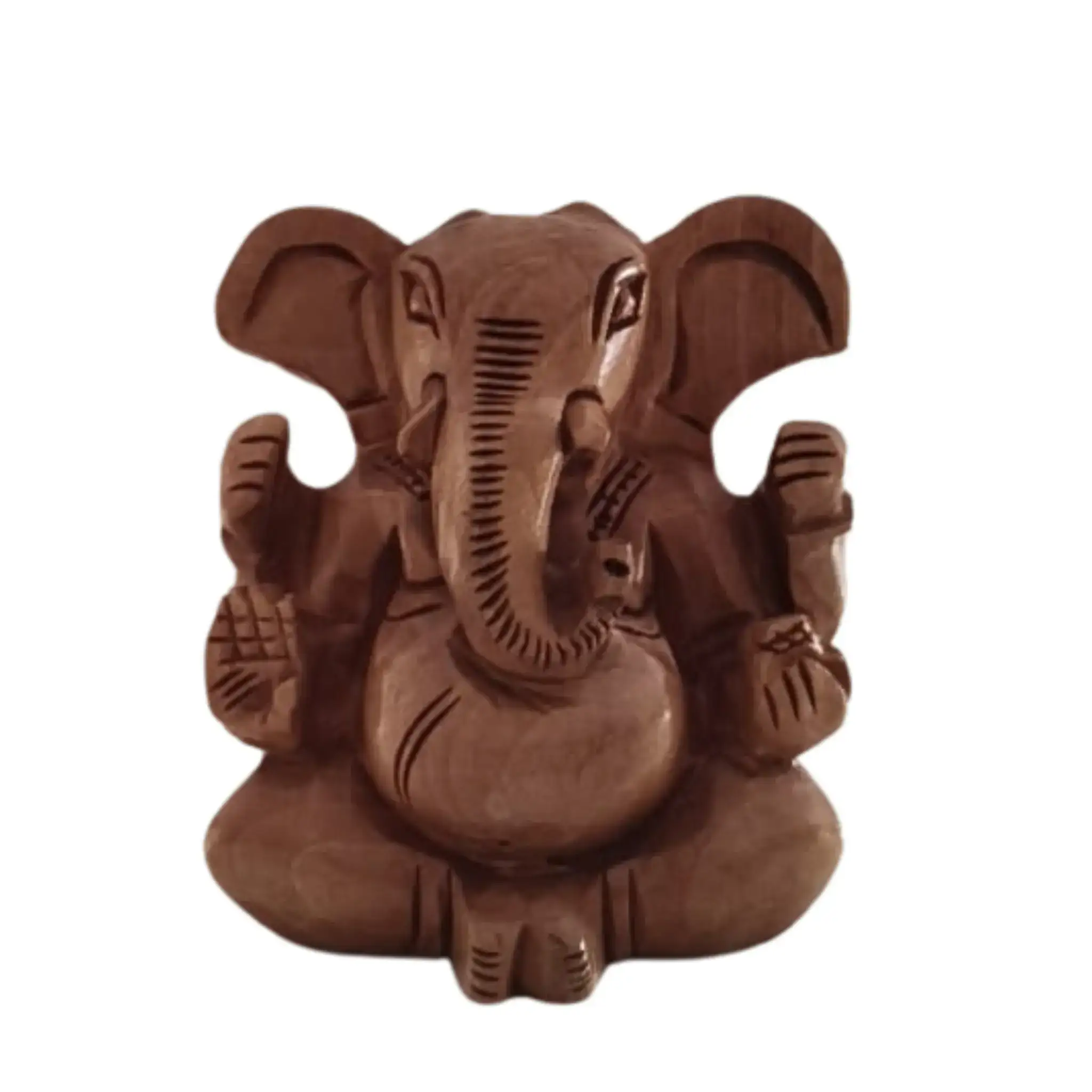 Decorative Wooden Ganesh in Seated Position | Handmade Religious Figurine - Image 16