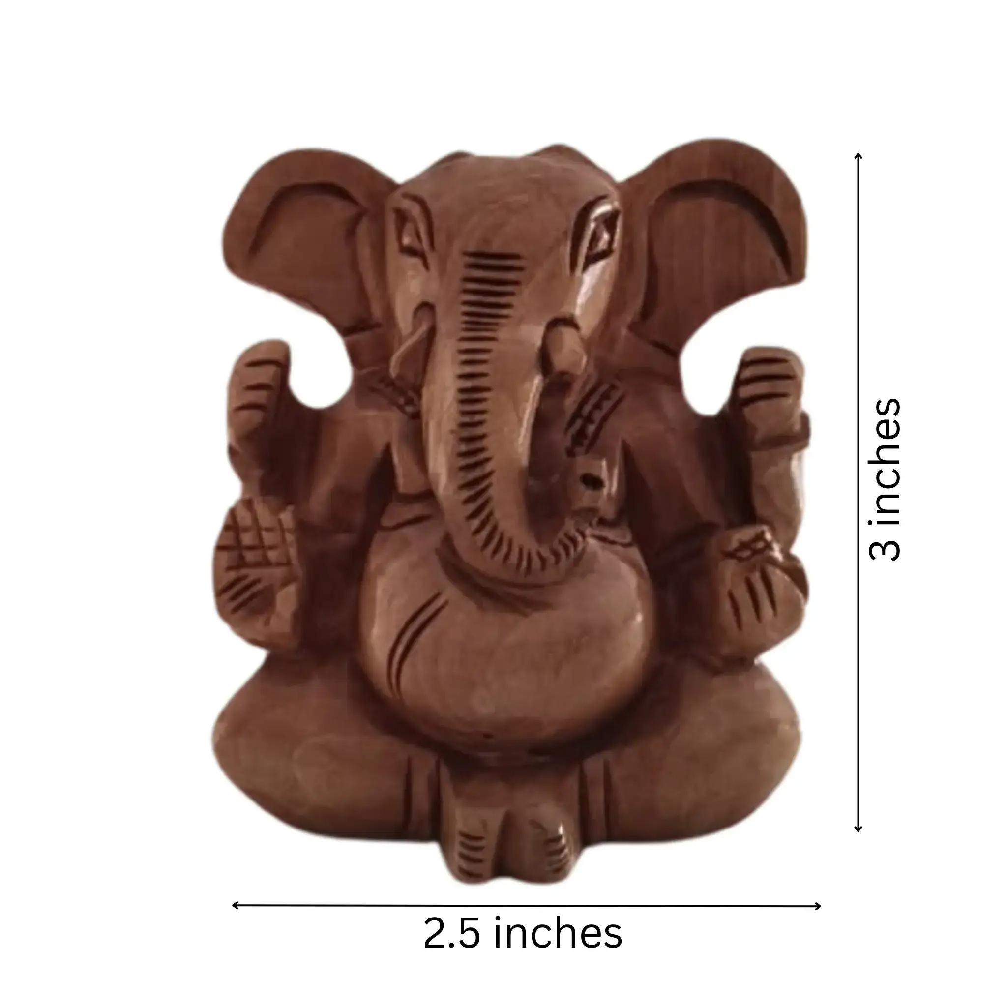 Decorative Wooden Ganesh in Seated Position | Handmade Religious Figurine - Image 18