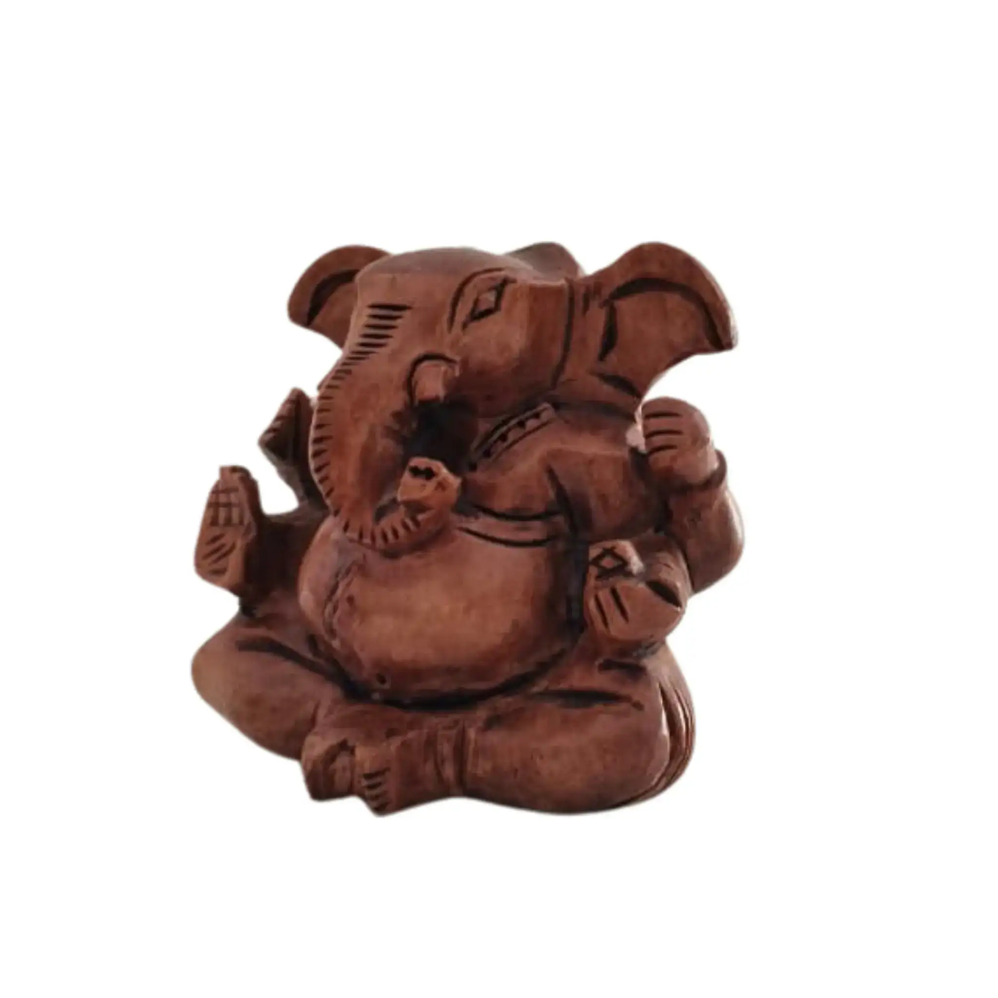 Decorative Wooden Ganesh in Seated Position | Handmade Religious Figurine - Image 20