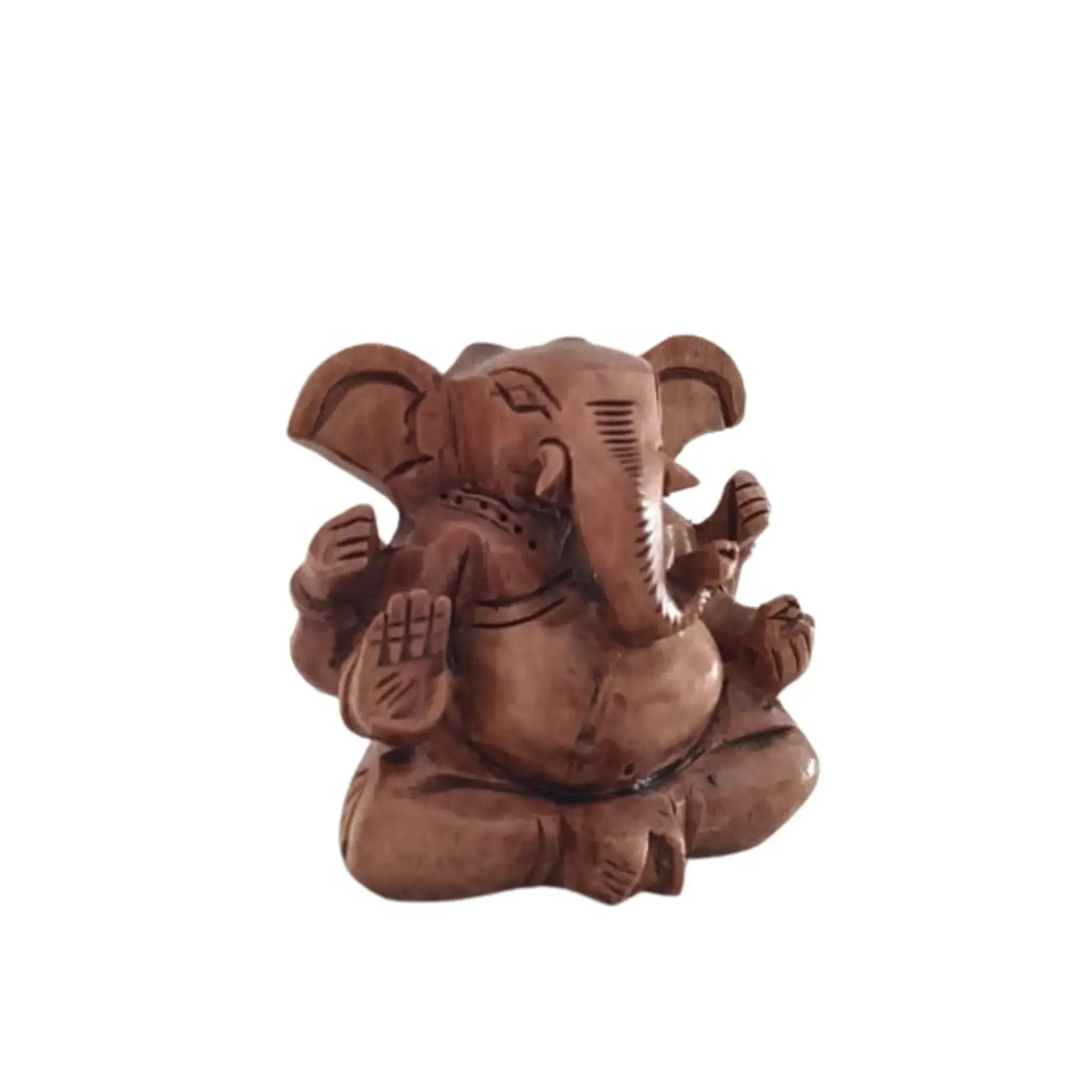 Decorative Wooden Ganesh in Seated Position | Handmade Religious Figurine - Image 21