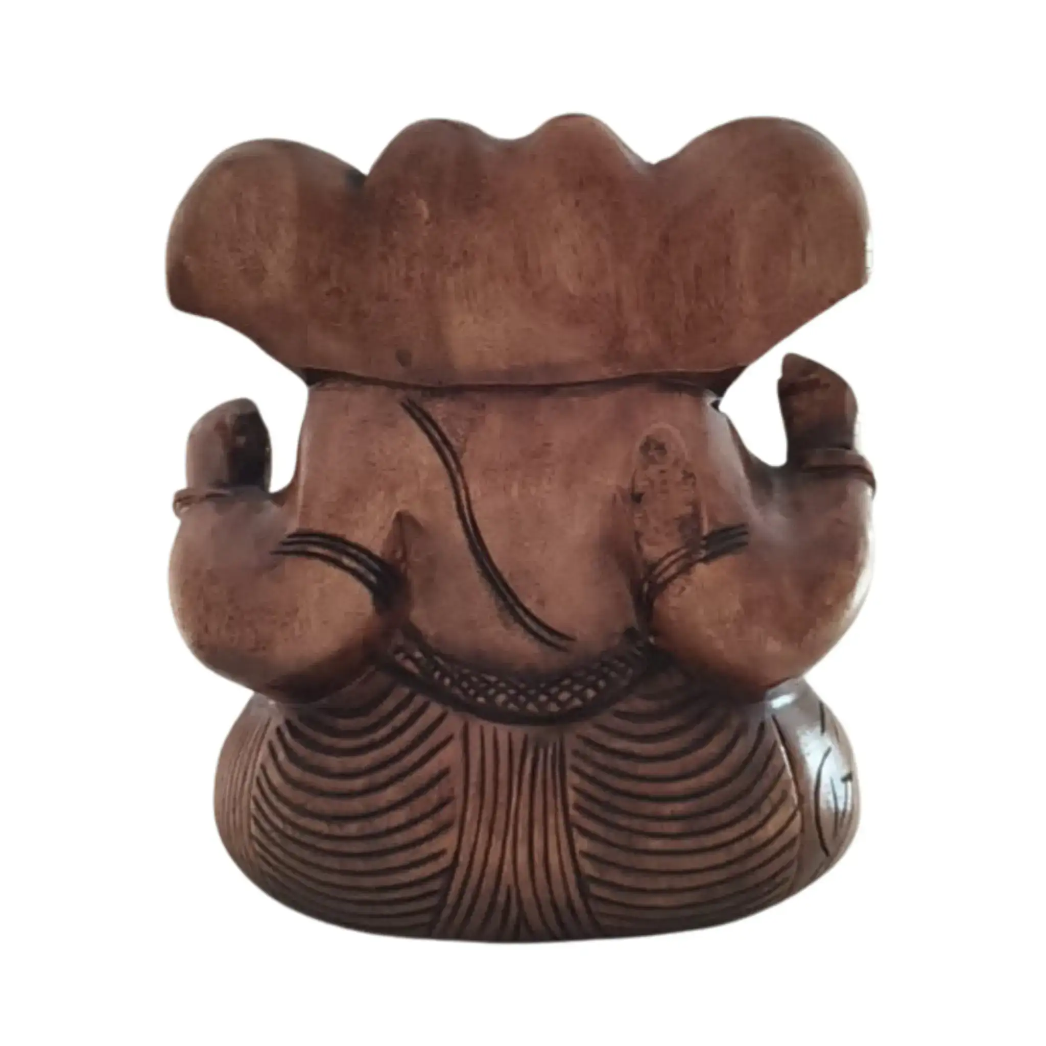 Decorative Wooden Ganesh in Seated Position | Handmade Religious Figurine - Image 5