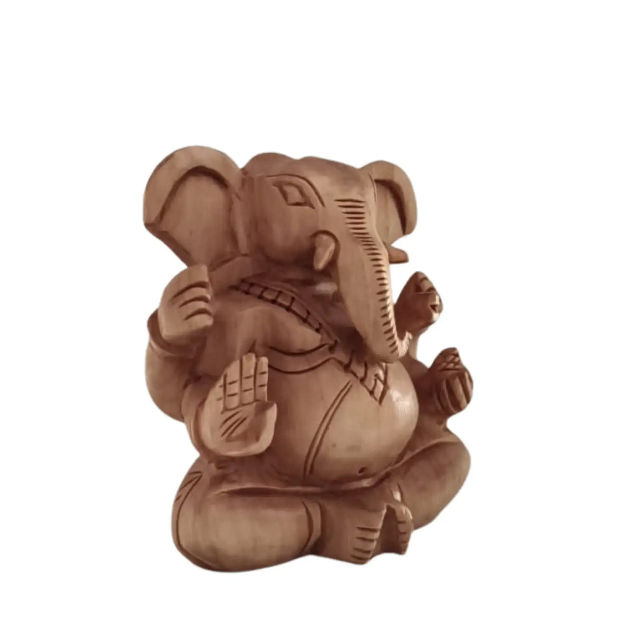 Decorative Wooden Ganesh in Seated Position | Handmade Religious Figurine - Image 8