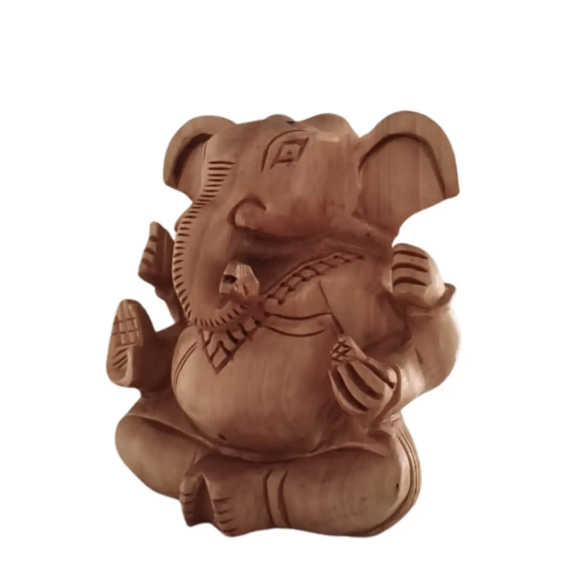 Decorative Wooden Ganesh in Seated Position | Handmade Religious Figurine - Image 9