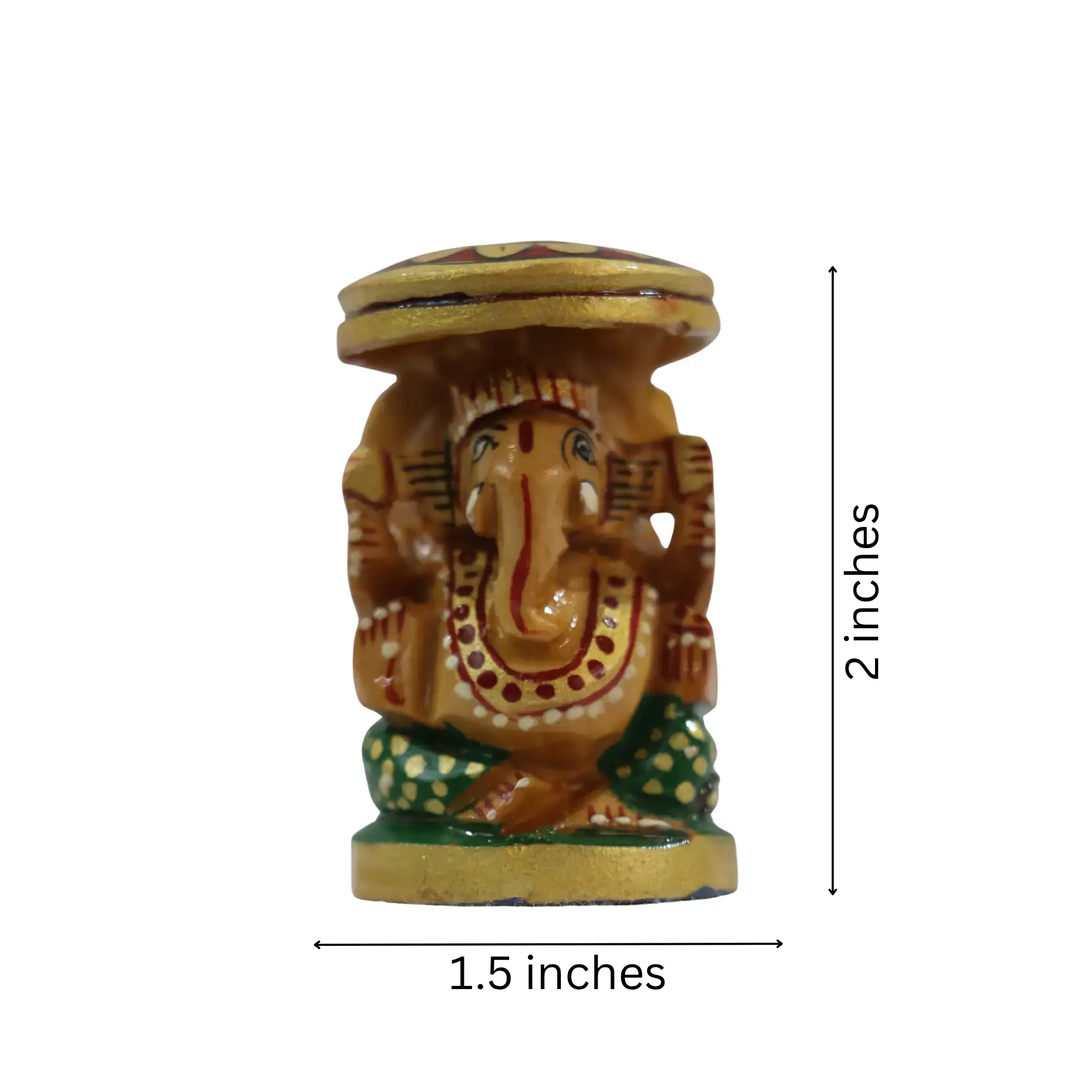 Wooden Ganesh Statue – Beautiful Hand-Painted Religious Art - Image 12