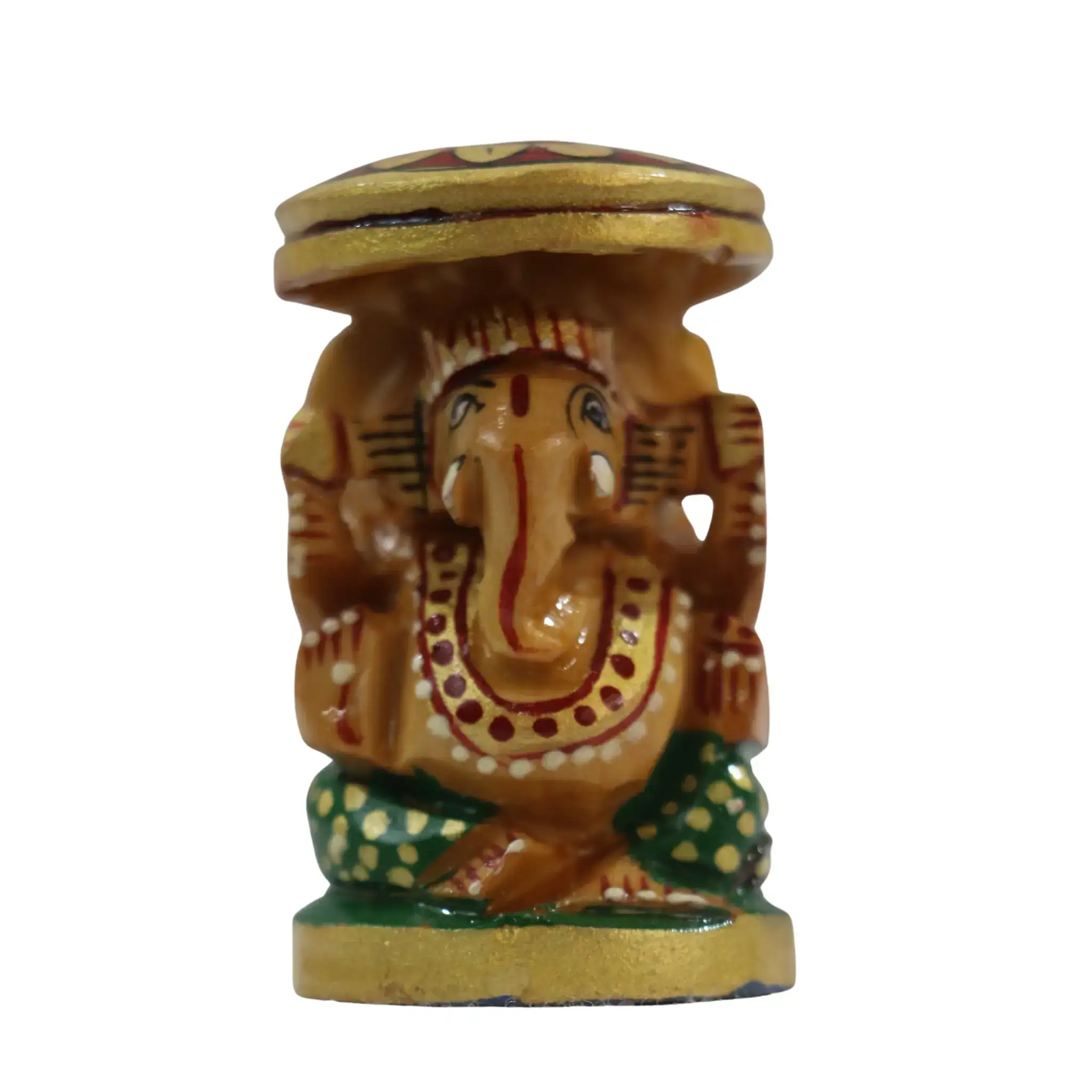 Wooden Ganesh Statue – Beautiful Hand-Painted Religious Art - Image 8
