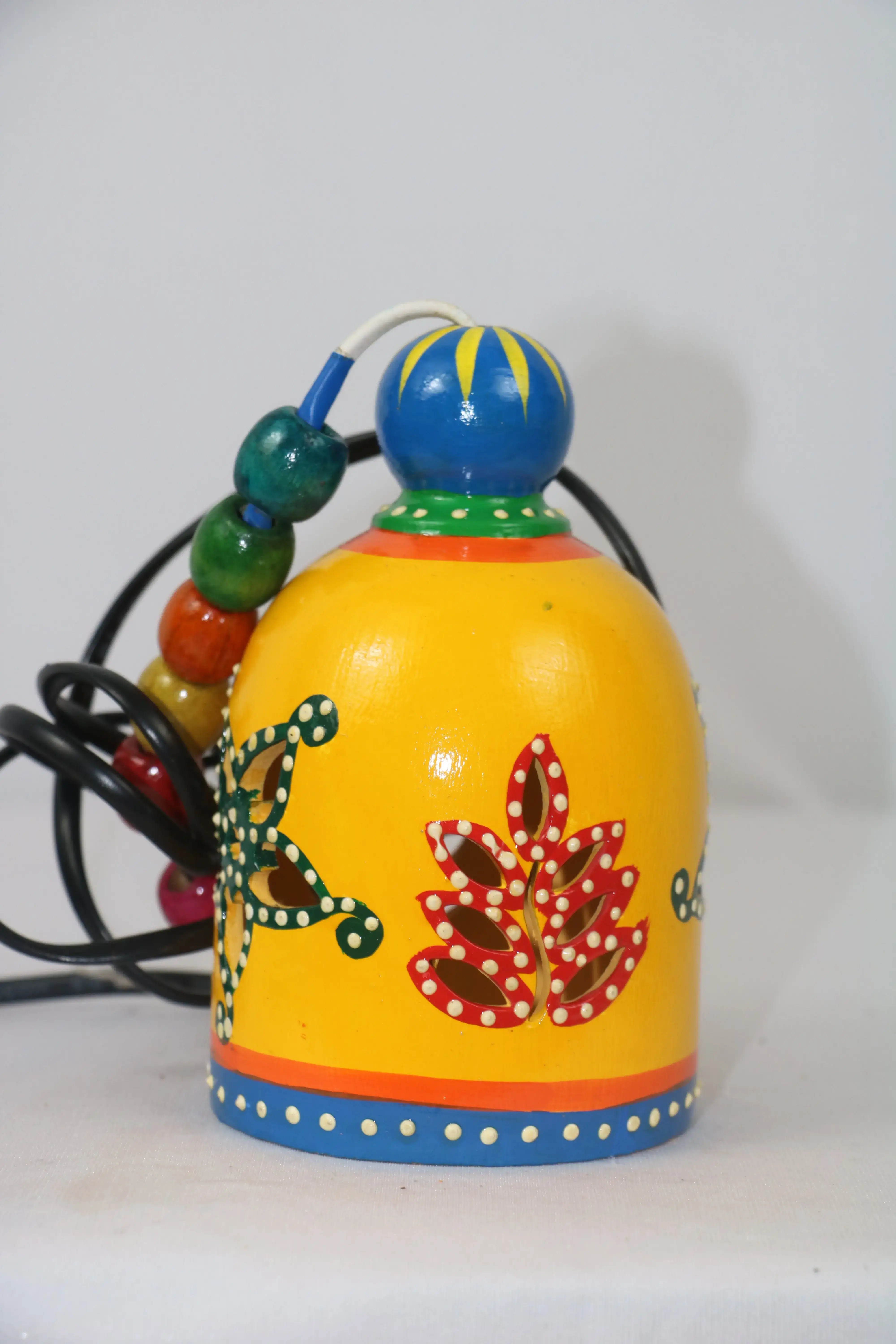 Hand-Painted Wooden Lamp – Unique Home & Office Decor - Image 4